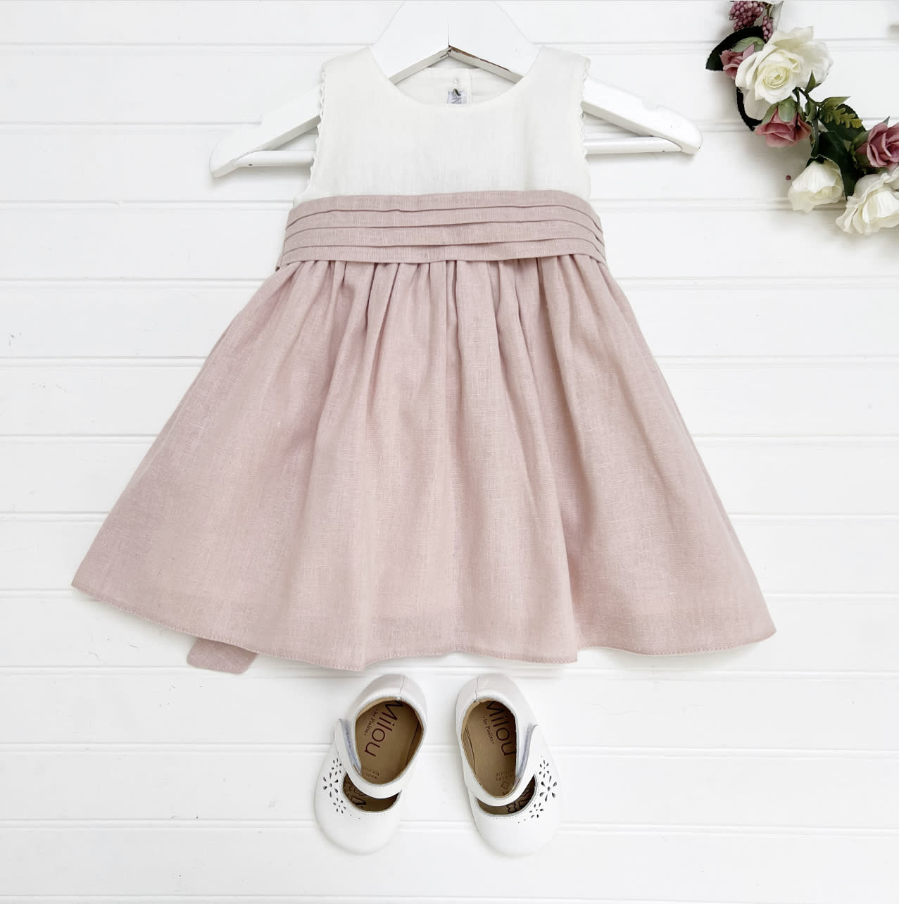 Vestido Bicolor M/c Rosa