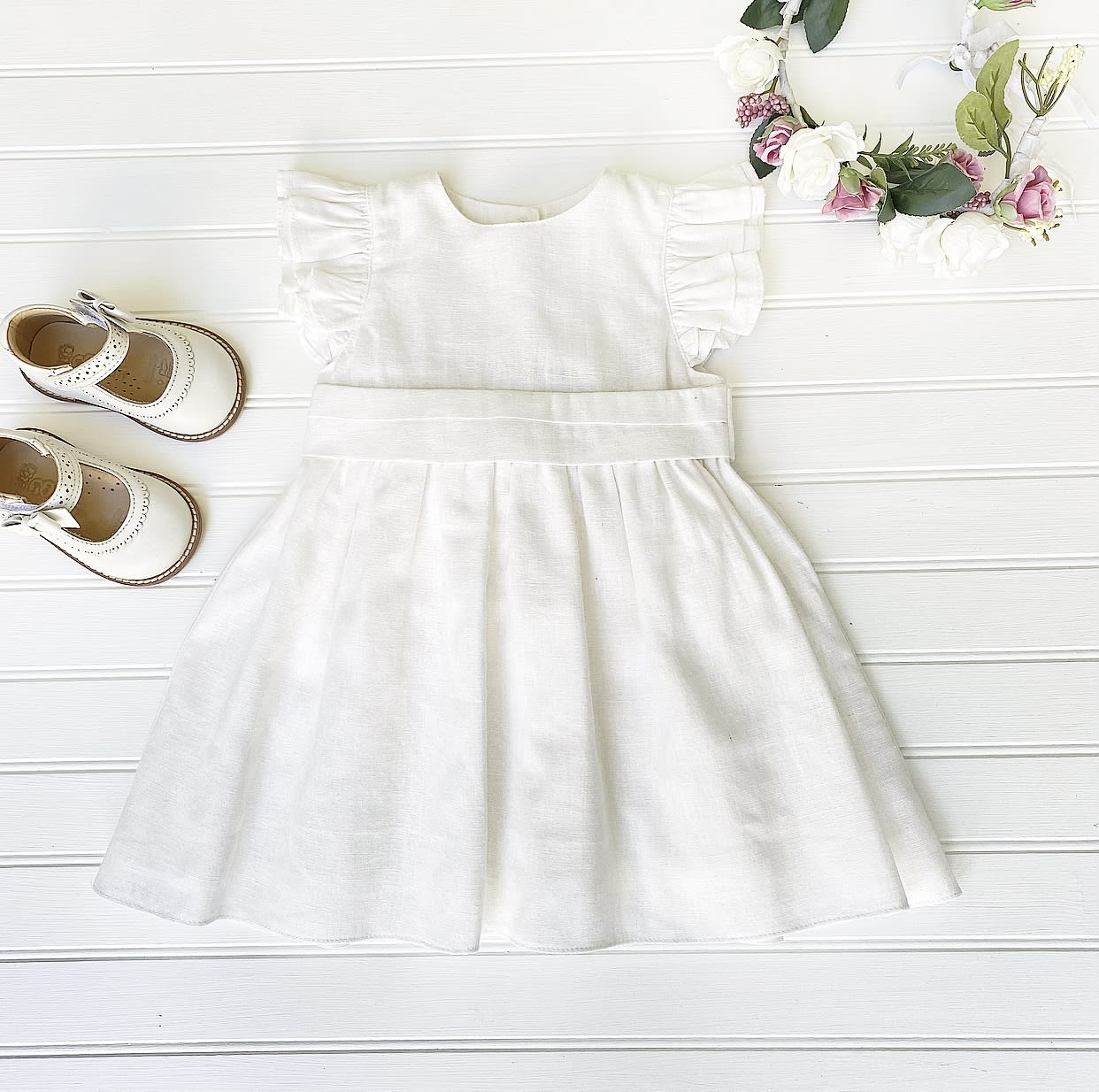 Vestido Lino Crudo Cinto
