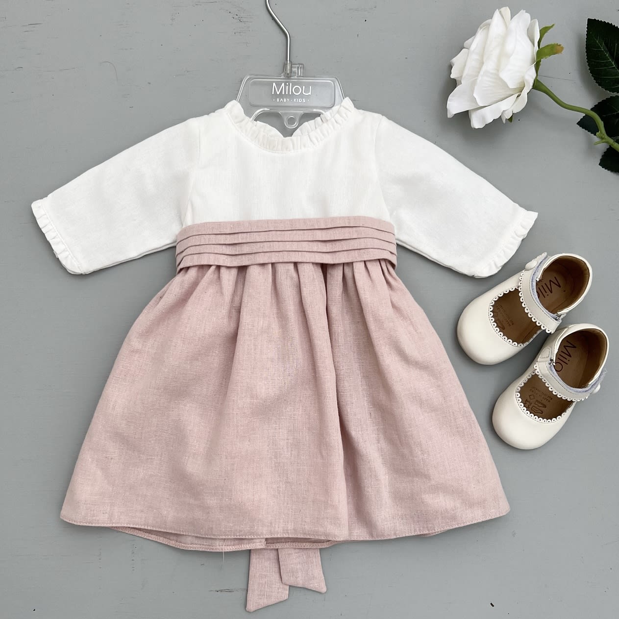 Vestido Bicolor M/l Rosa