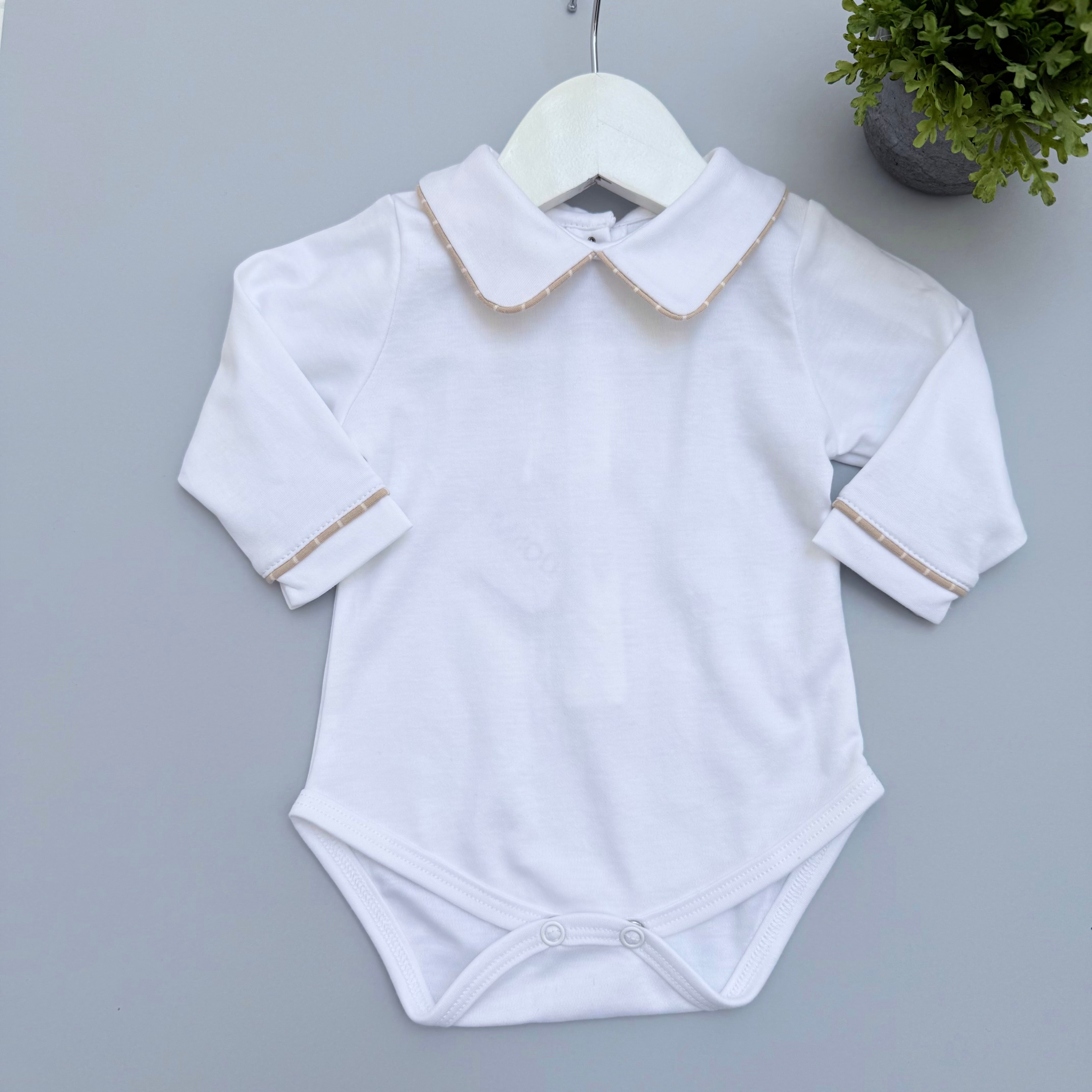 Body Niño M/l Ribete Beige