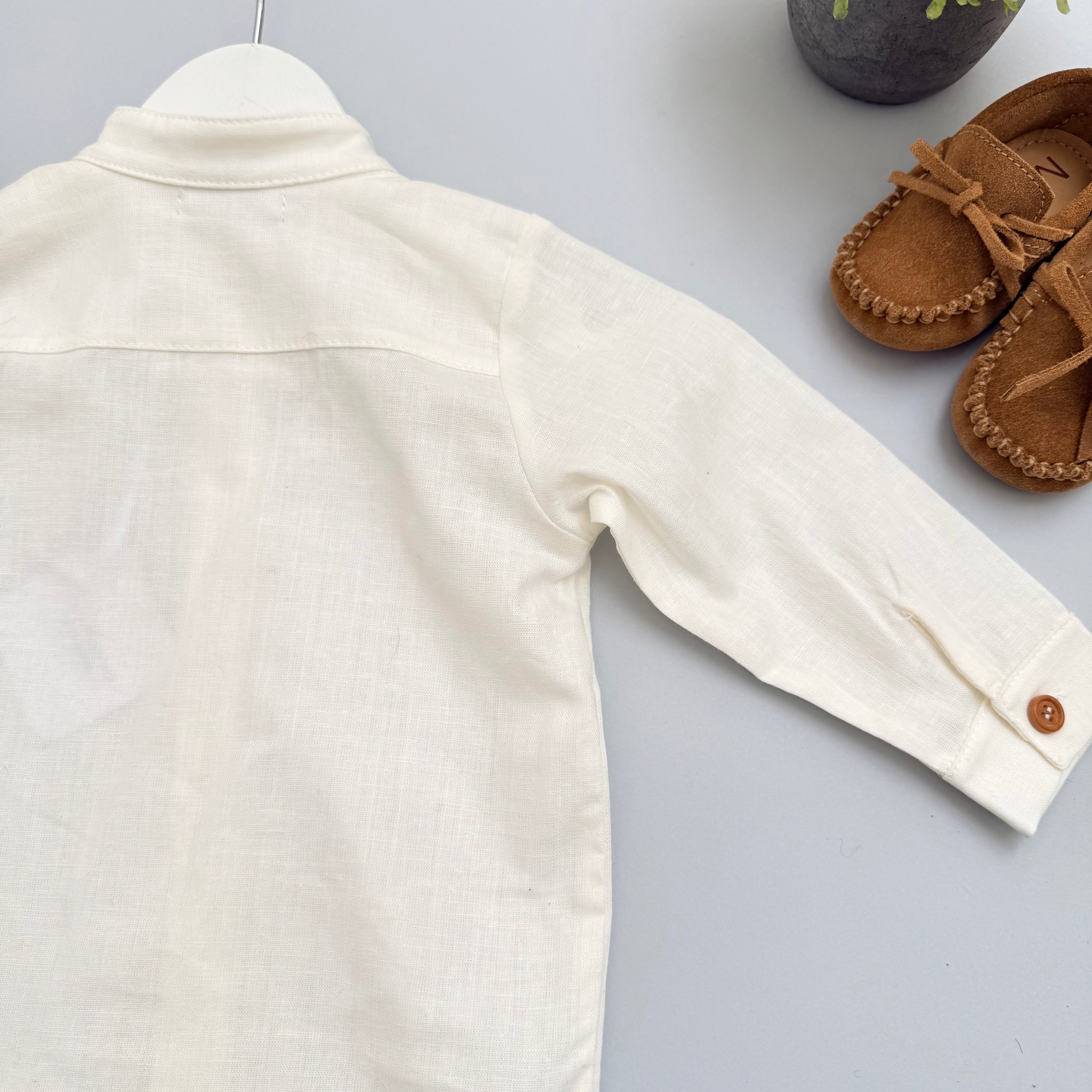 Camisa Lino Ml Crudo