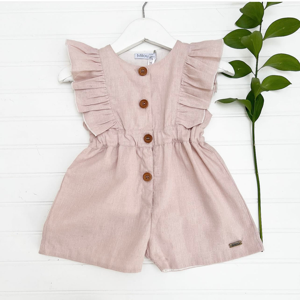 Enterito short lino rosa