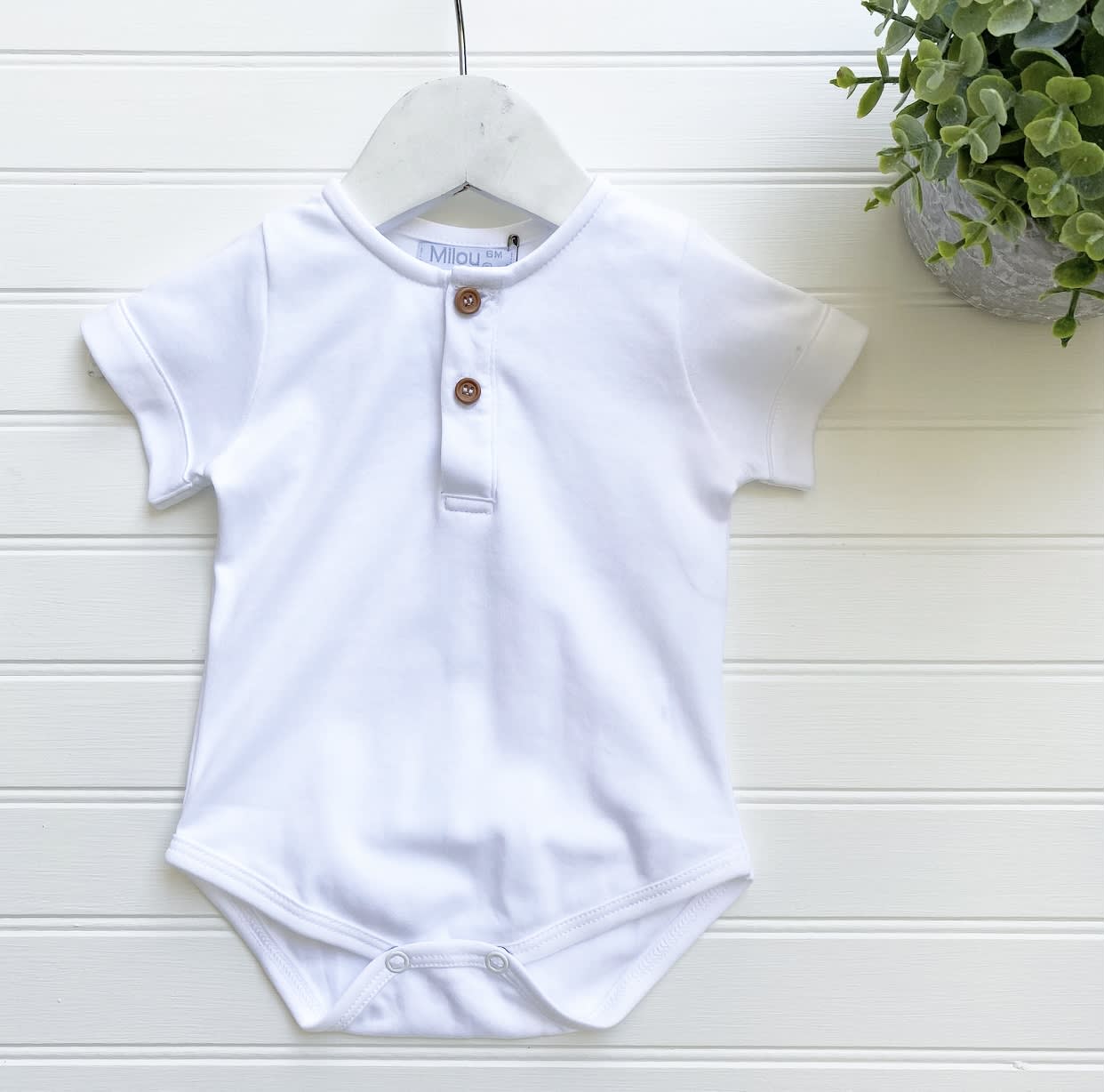 Body pima m/c blanco niño