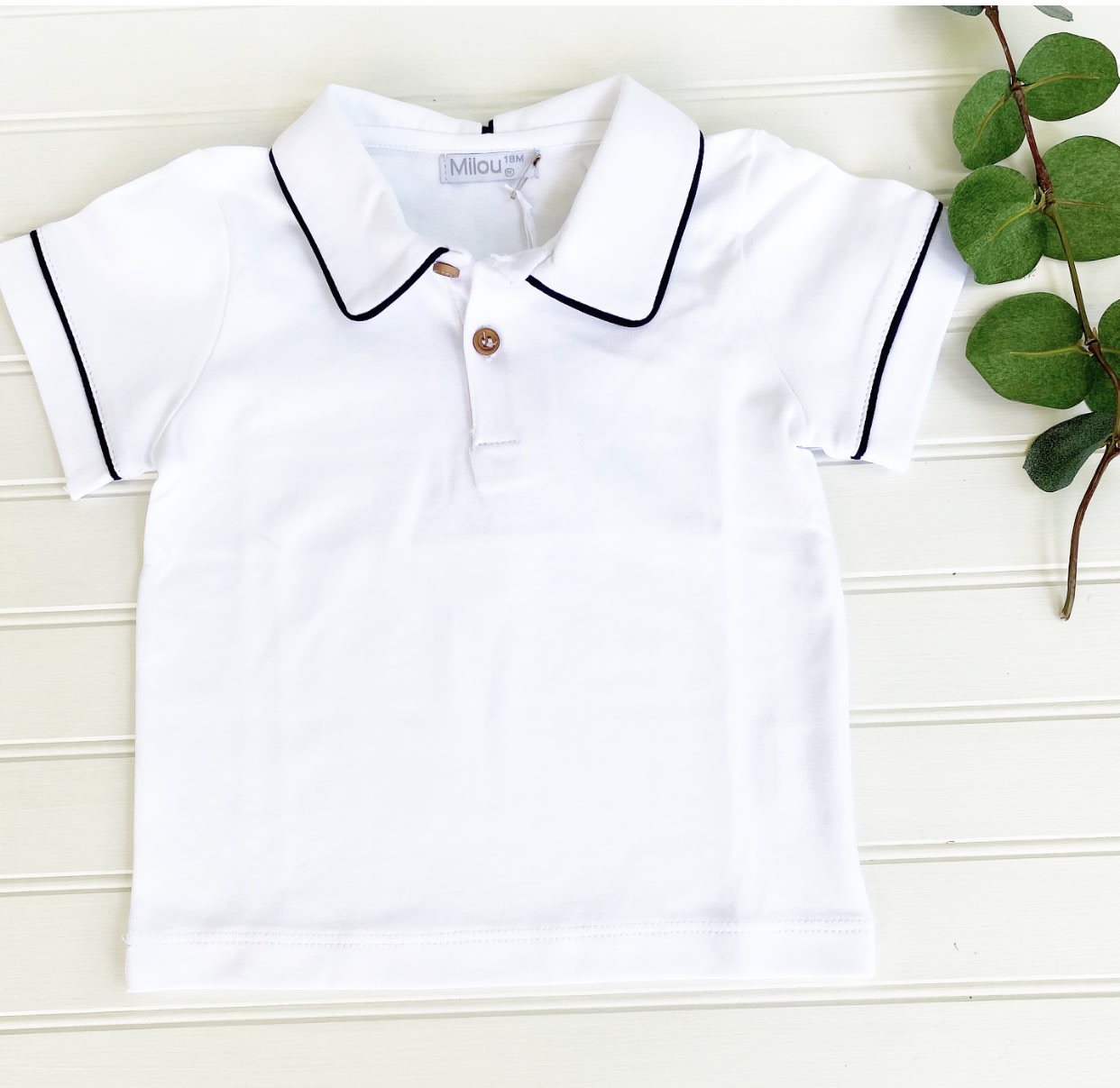 Polera Pima M/c Vivo Azul