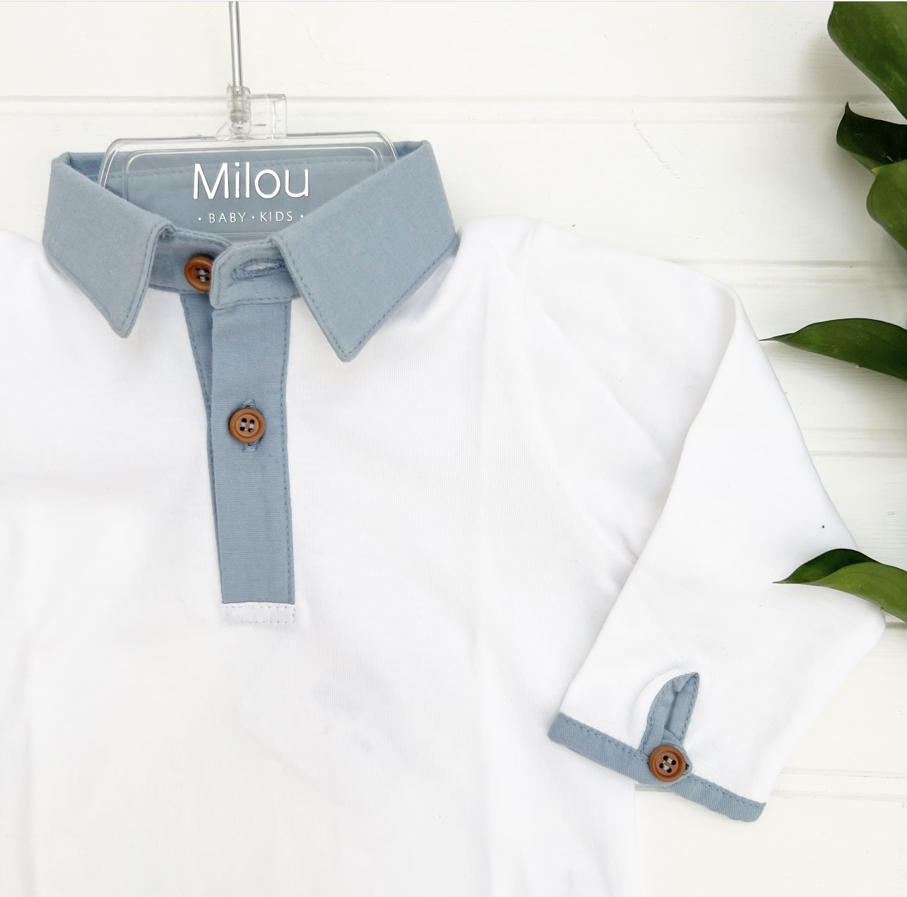 Body niño m/l cuello jeans