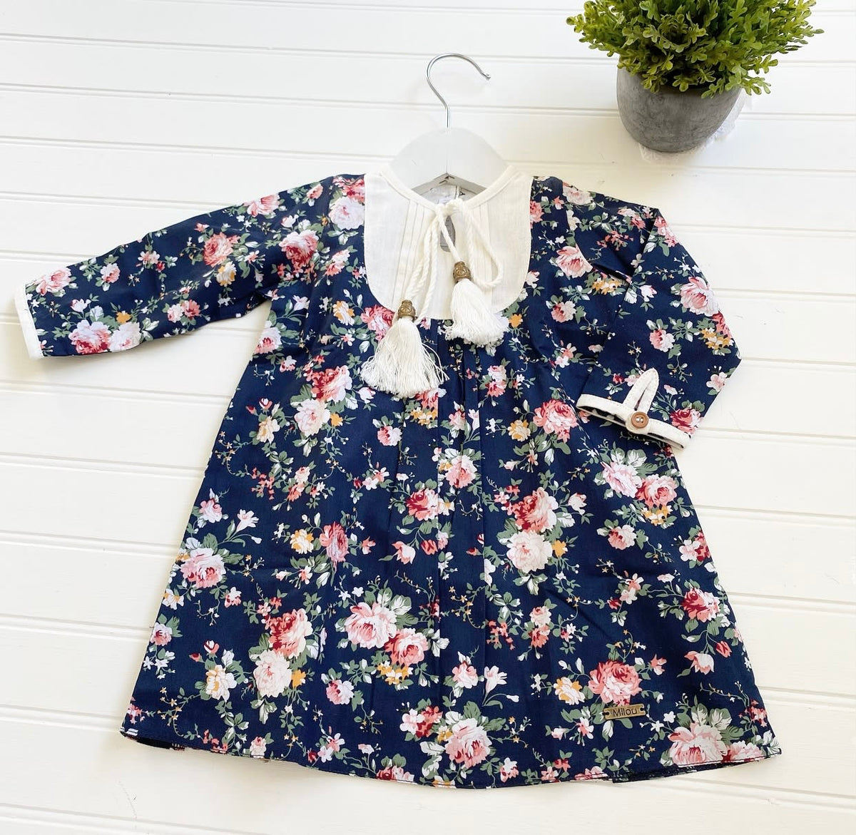 Vestido cala flor azul