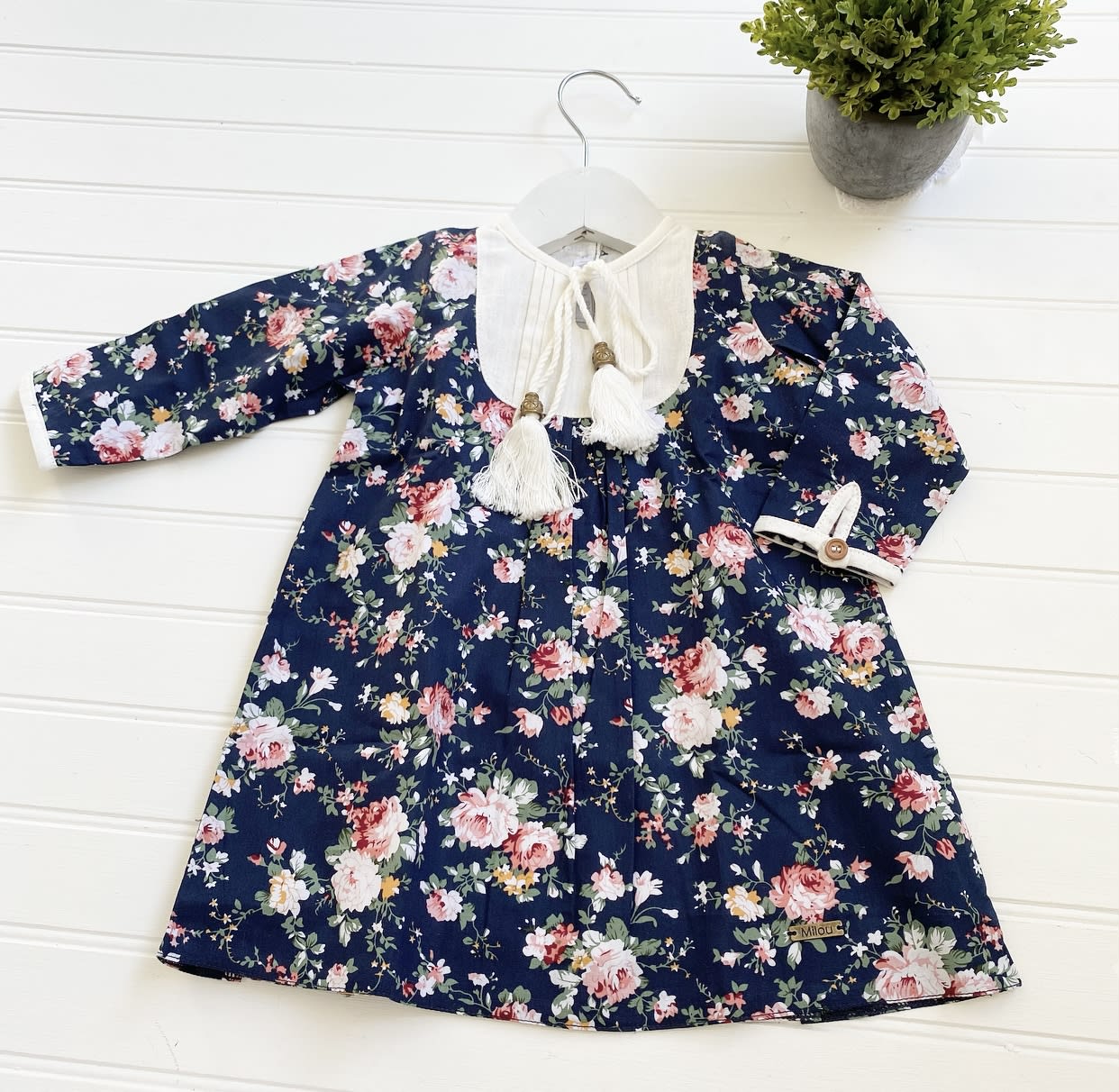 Vestido cala flor azul