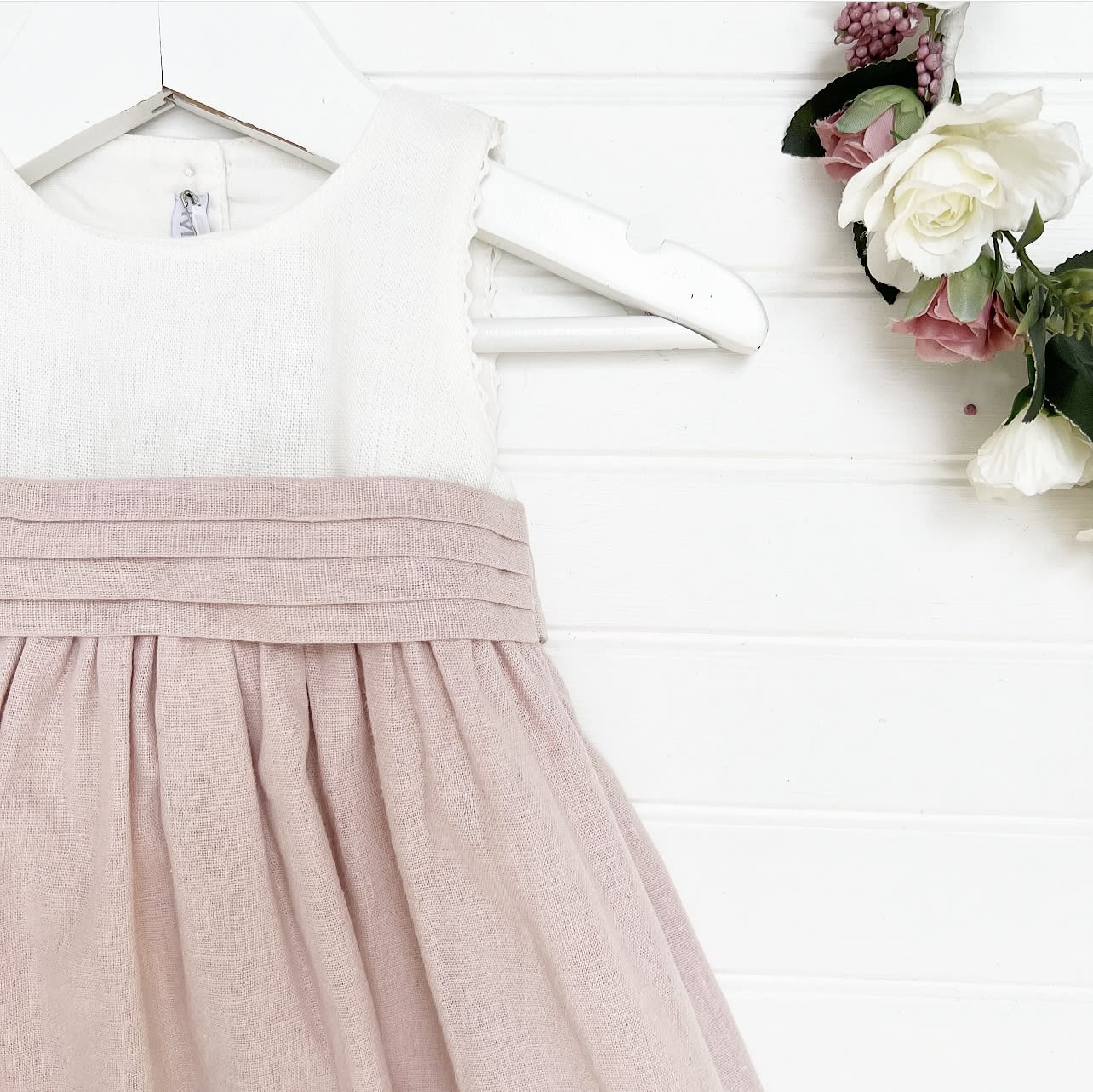 Vestido Bicolor M/c Rosa