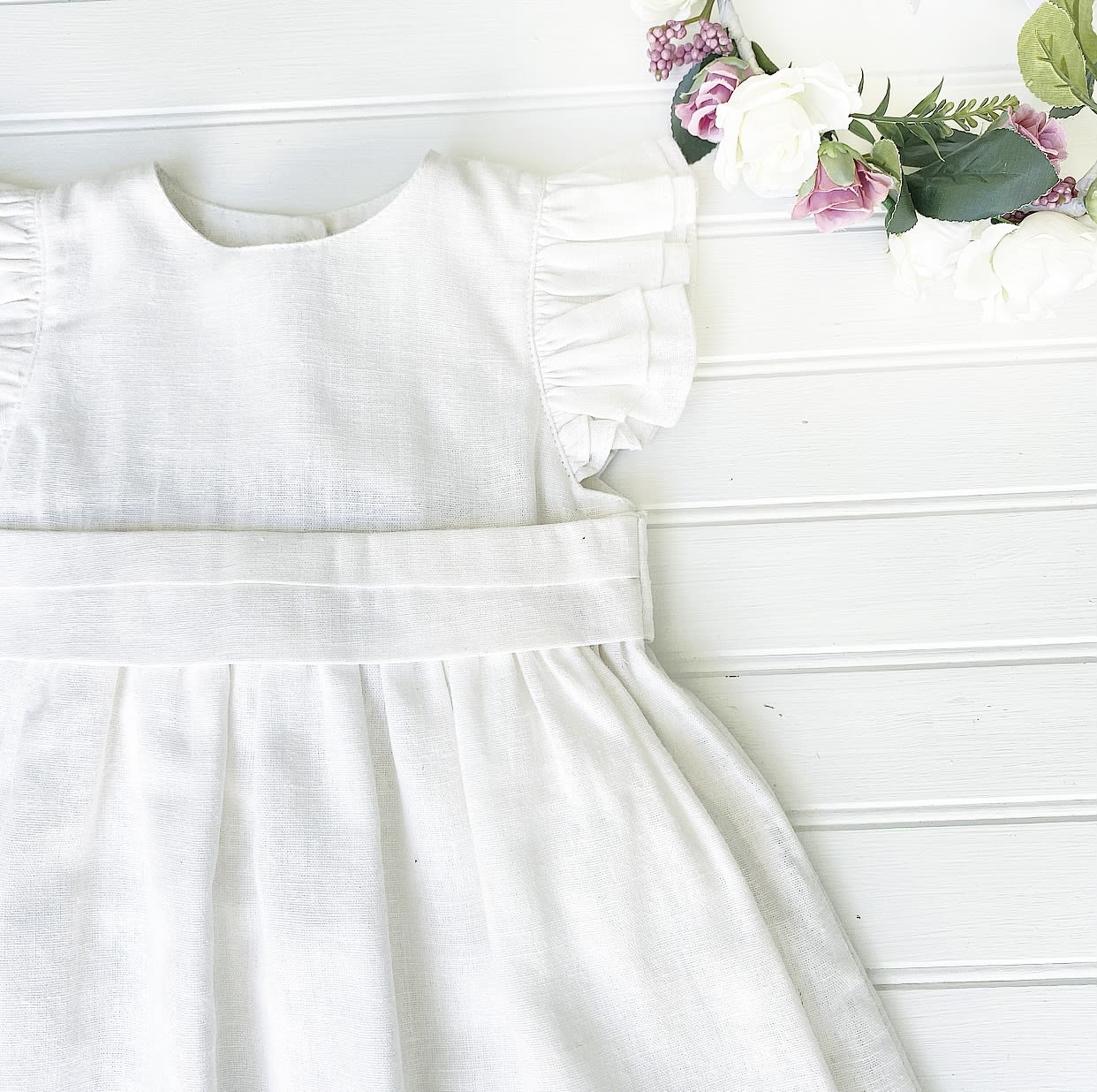 Vestido Lino Crudo Cinto