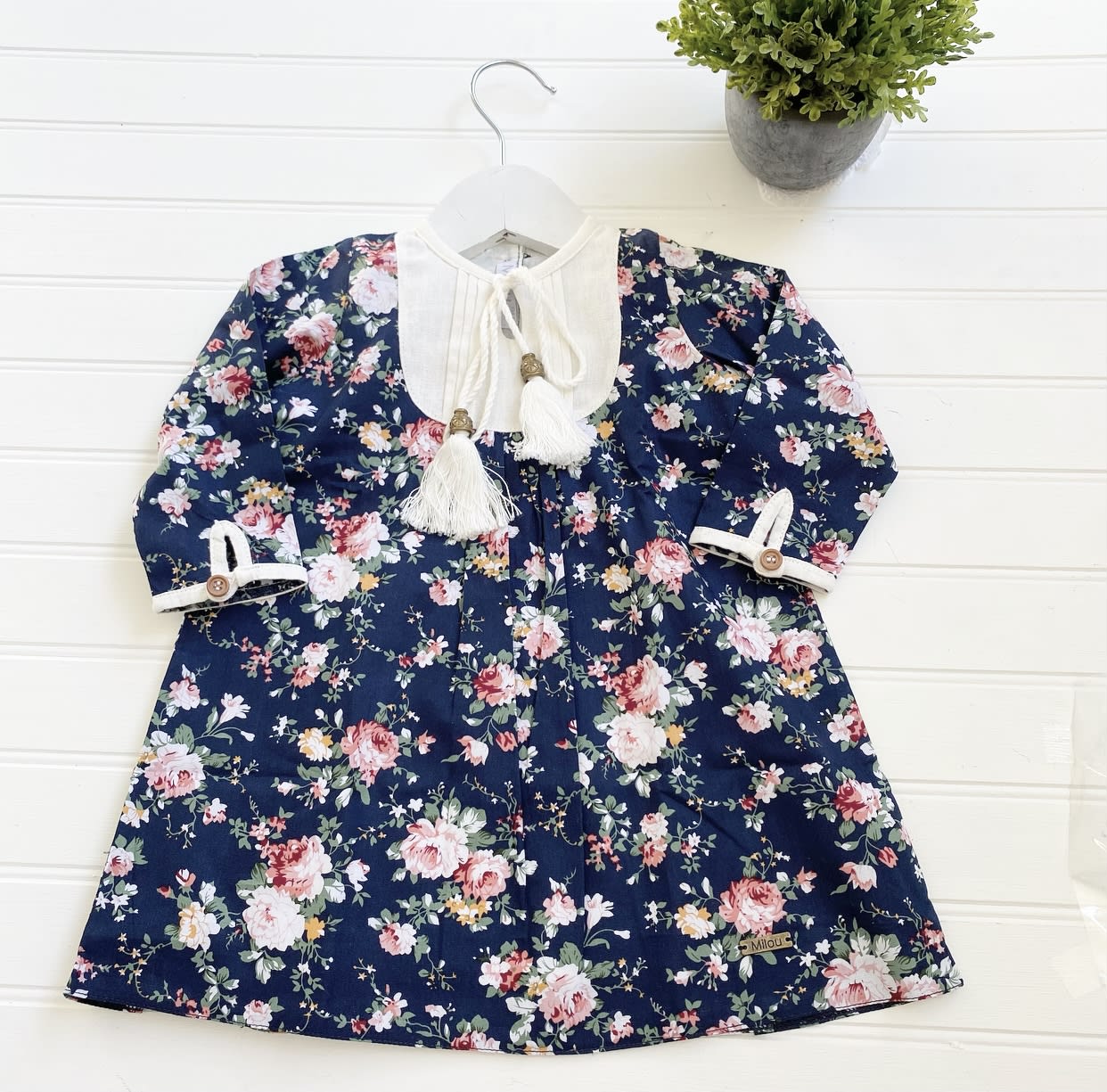 Vestido cala flor azul