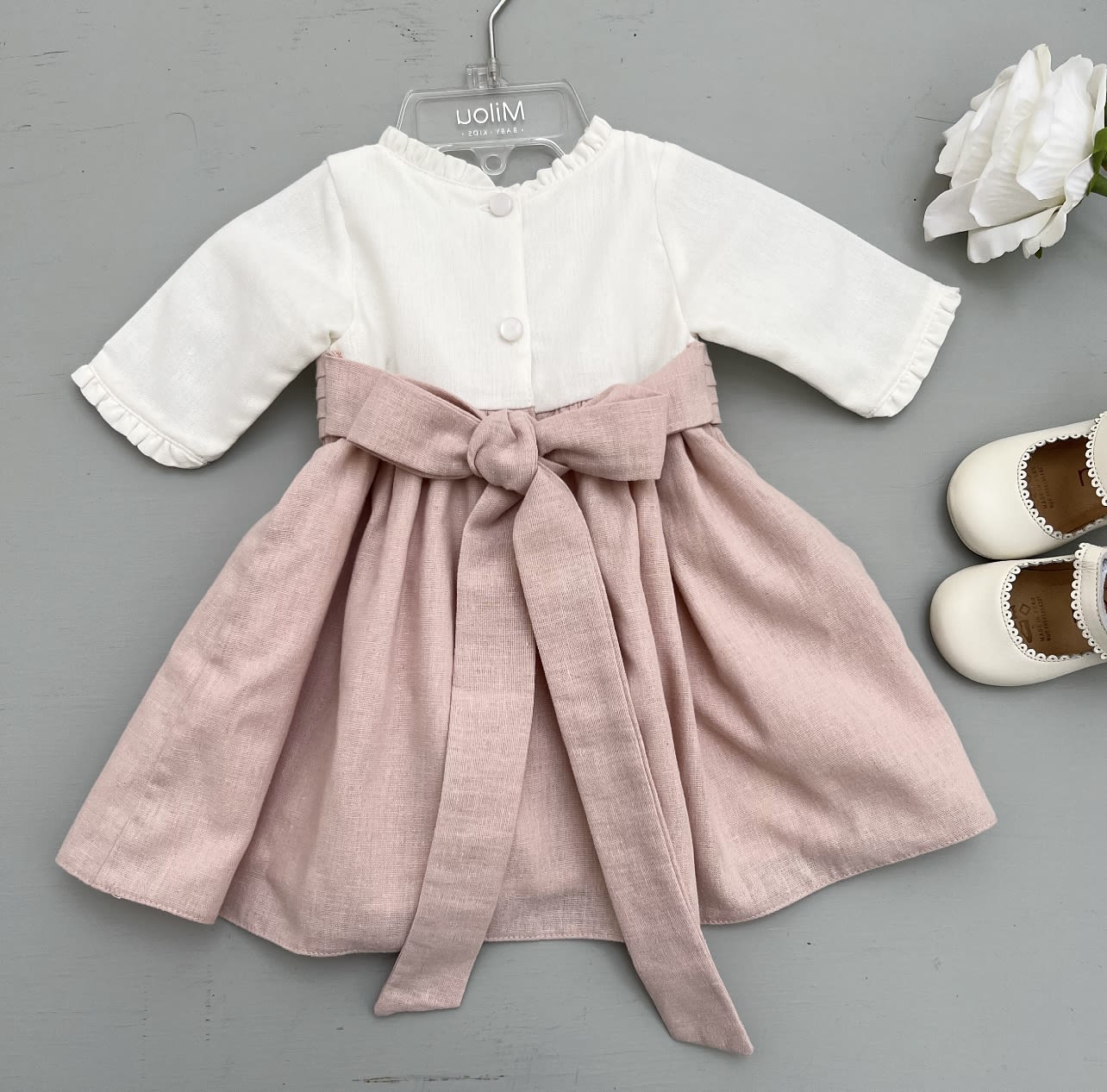 Vestido Bicolor M/l Rosa
