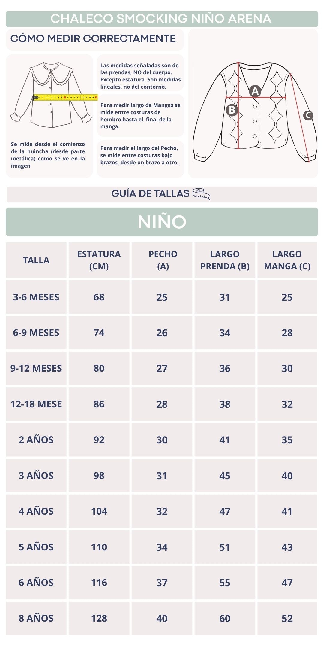 chaleco smocking
