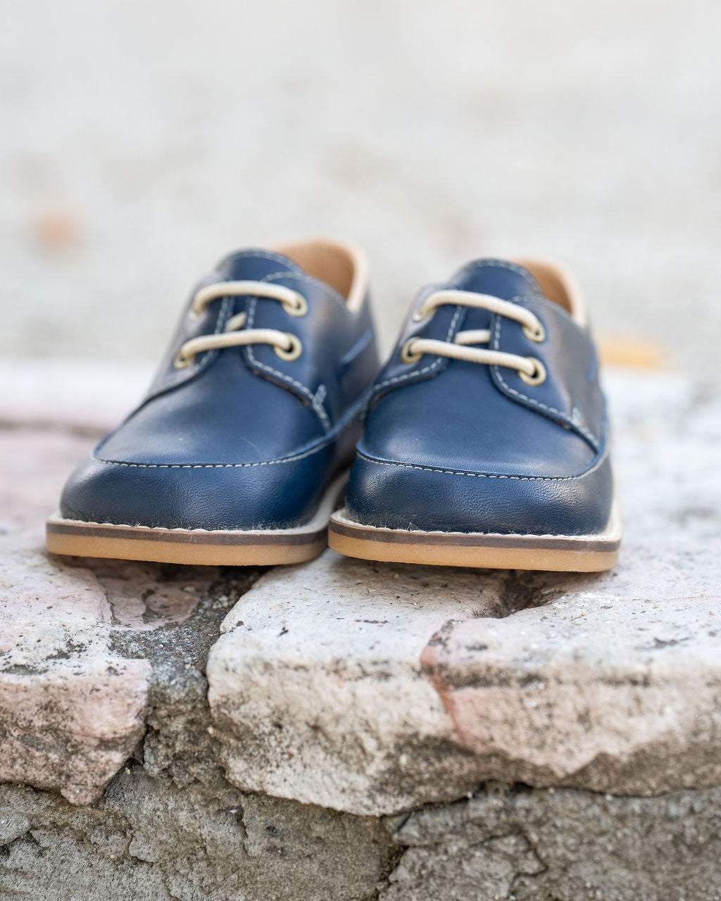 Mocasin niño cuero azul