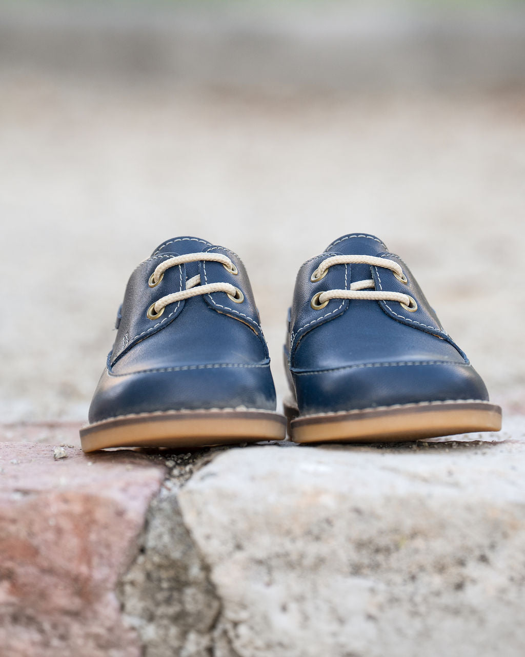Mocasin niño cuero azul