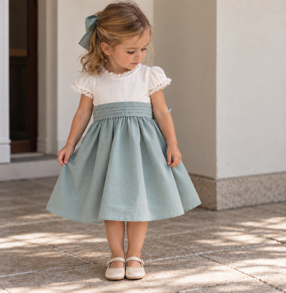 Vestido Jesu lino menta