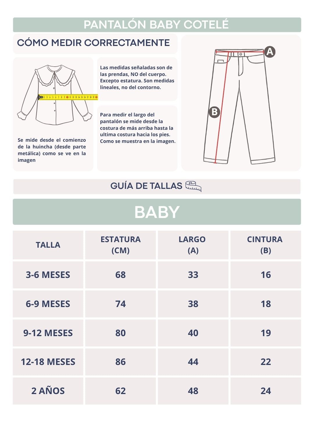 Pantalon Baby cotele beige