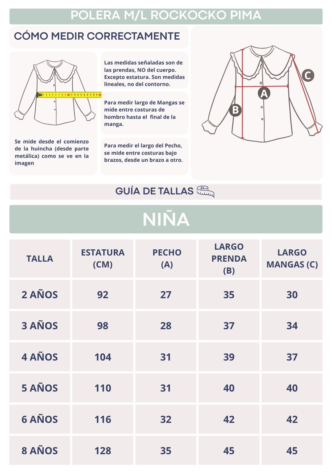 Polera m/l rockocko pima