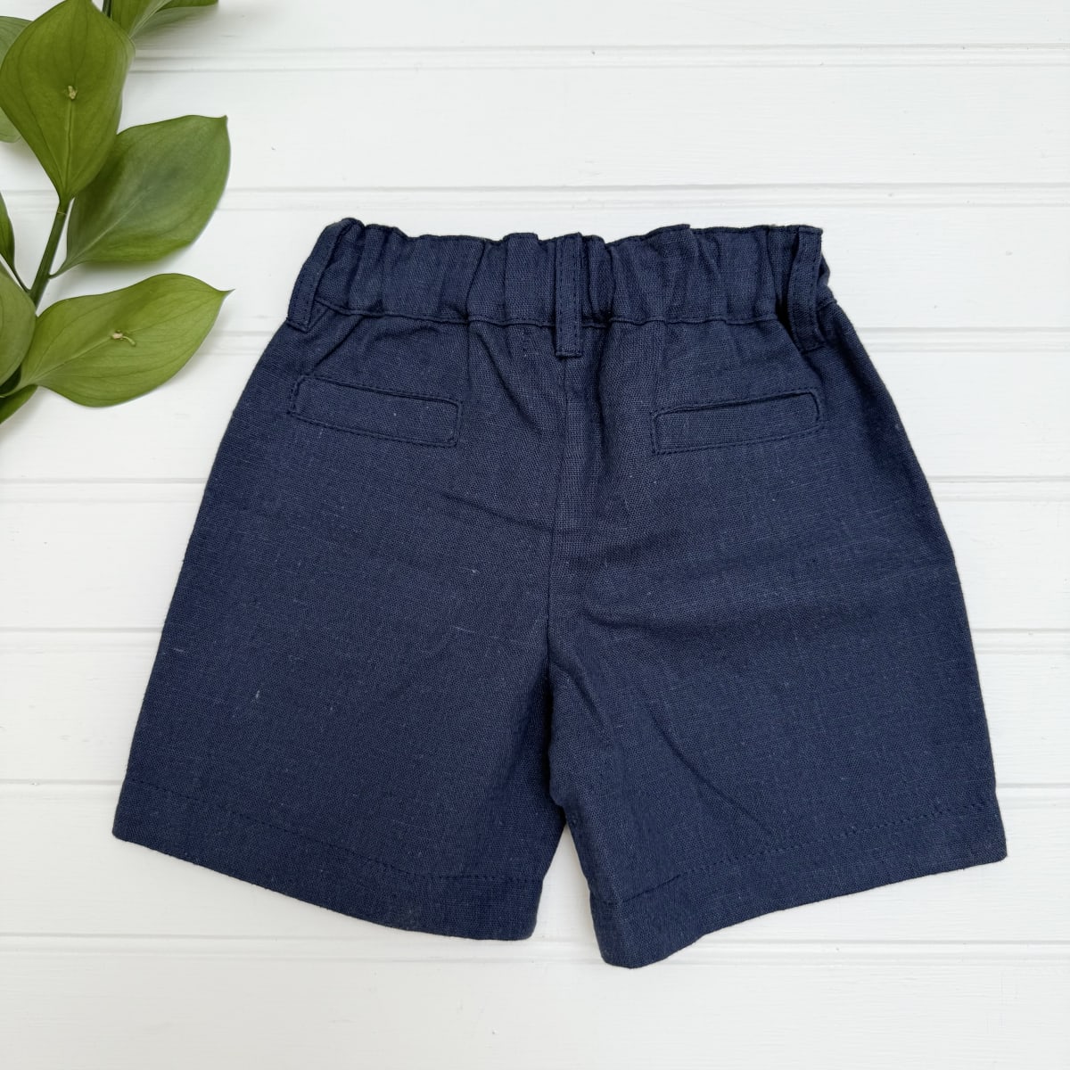 Bermuda niño lino azul