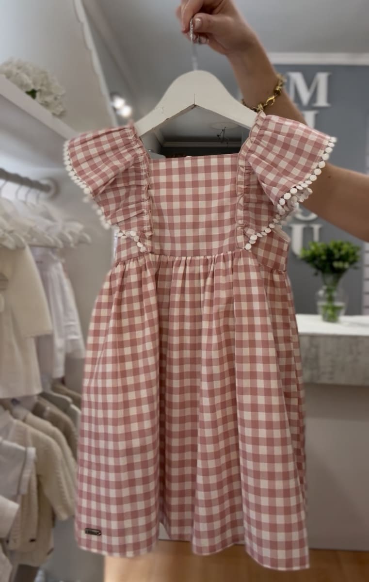 Vestido Vichy Rosa m/c
