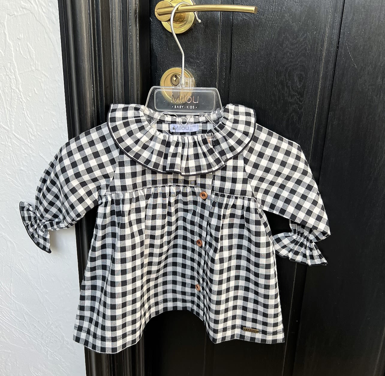 Blusa m/l cuadros neg