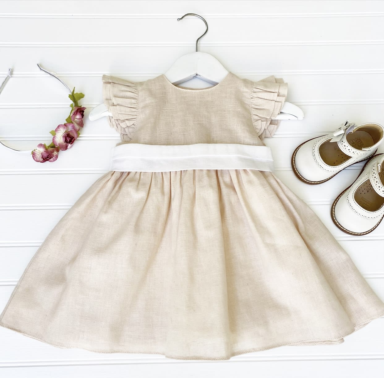 Vestido Lino Arena Cinto