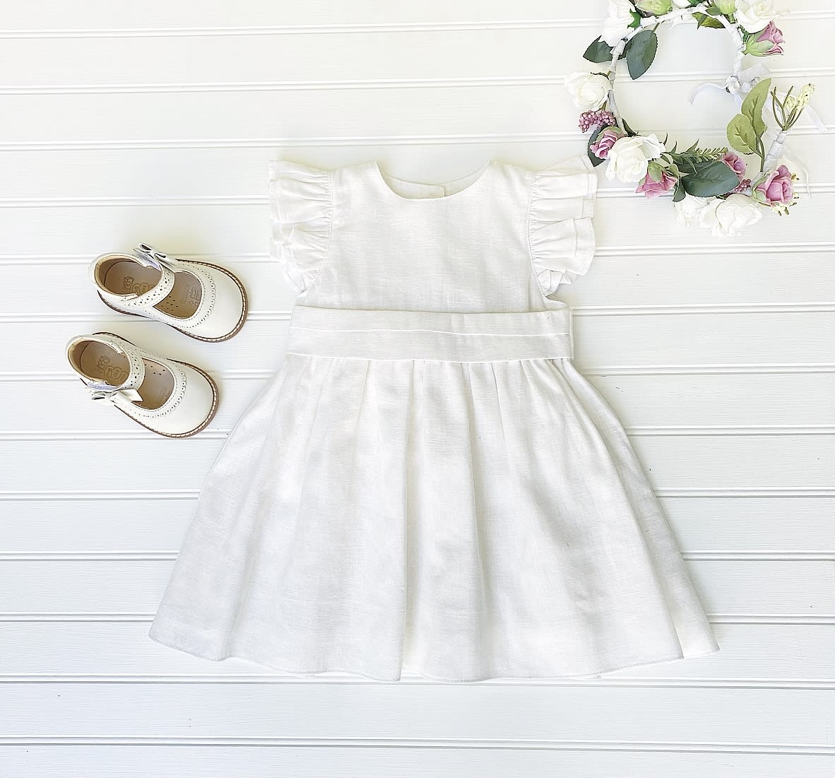 Vestido Lino Crudo Cinto