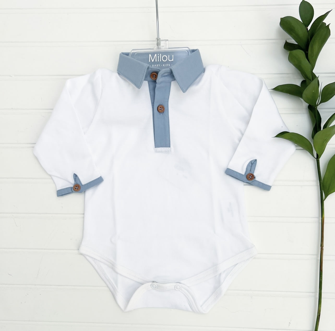 Body niño m/l cuello jeans