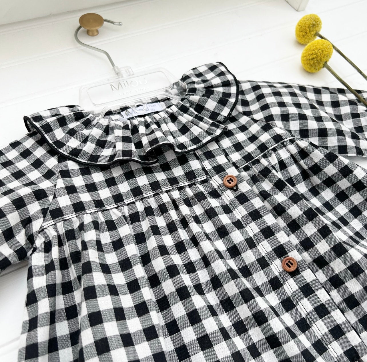 Blusa m/l cuadros neg