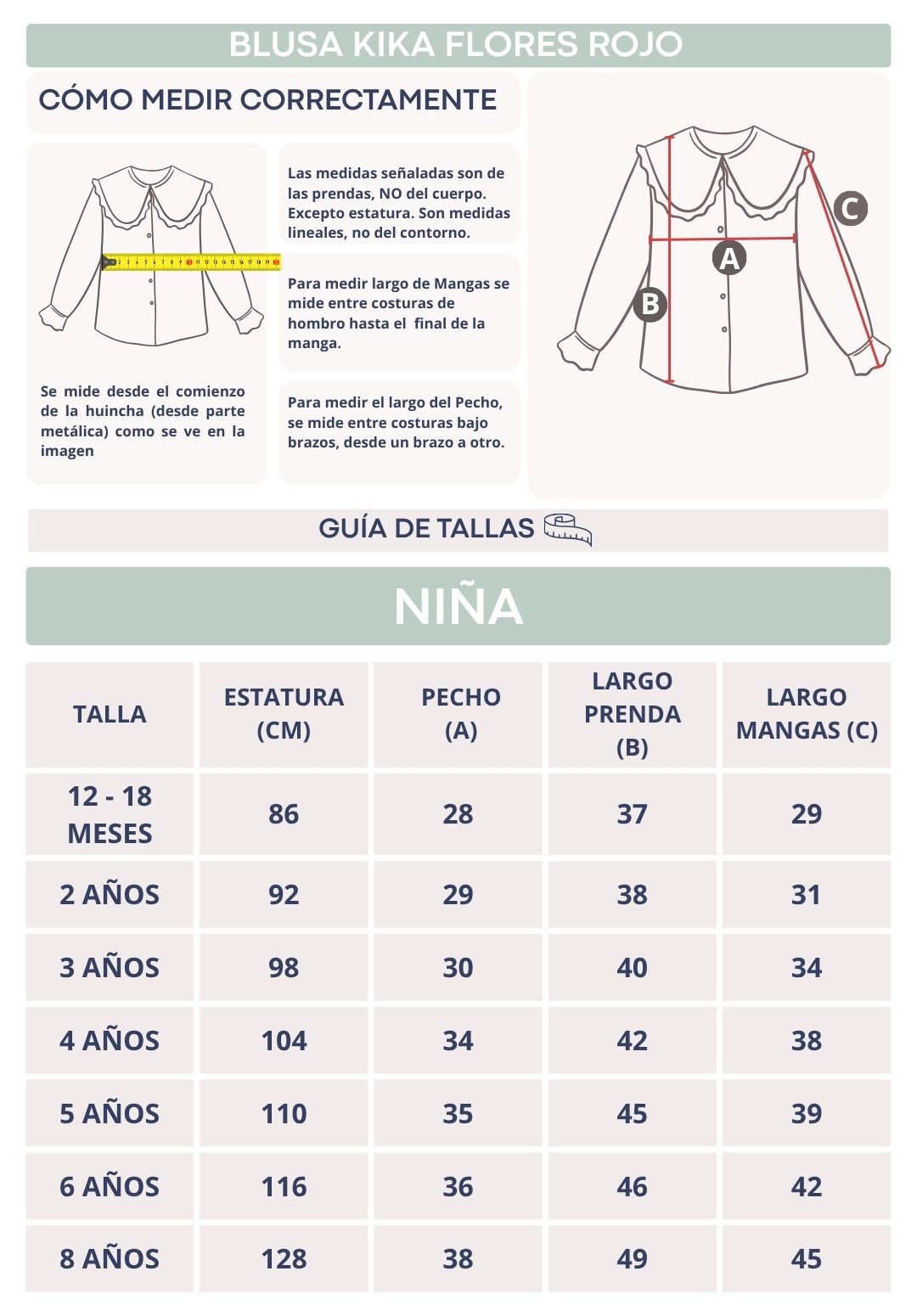 Blusa Kika Flores Rojo
