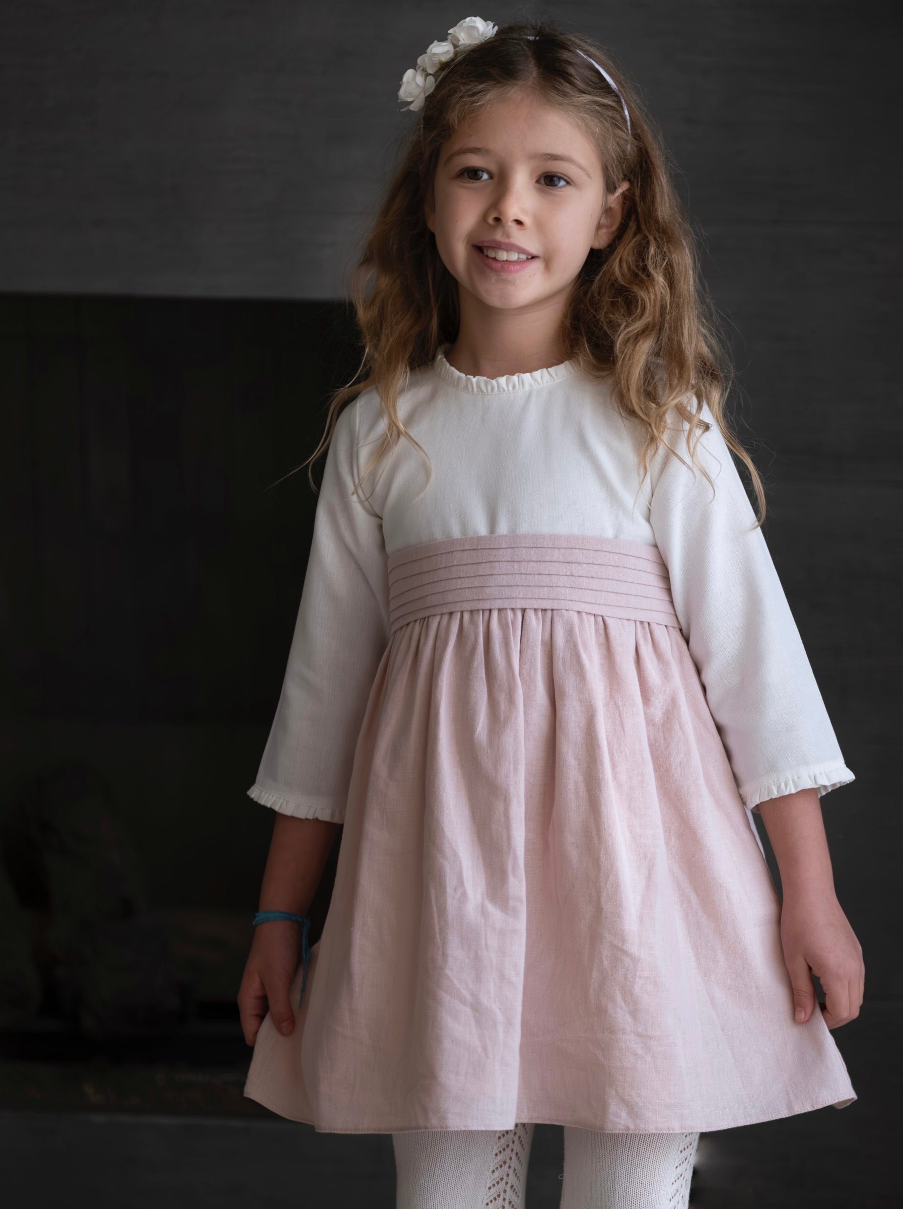 Vestido Bicolor M/l Rosa