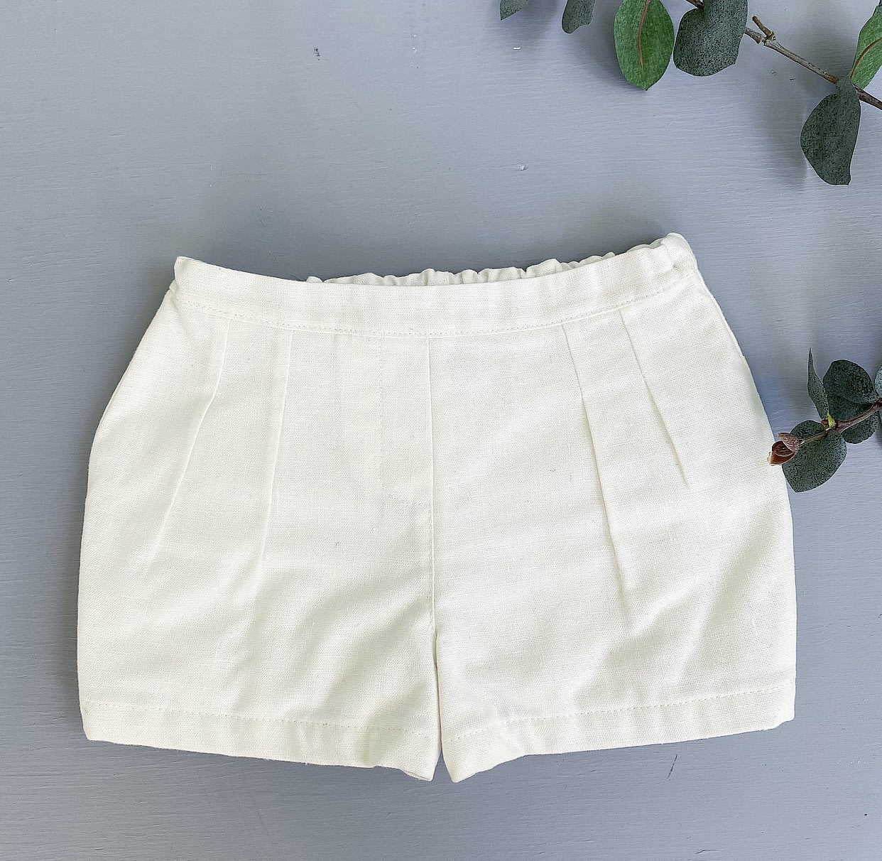 Short Bebe Niño Lino Crudo