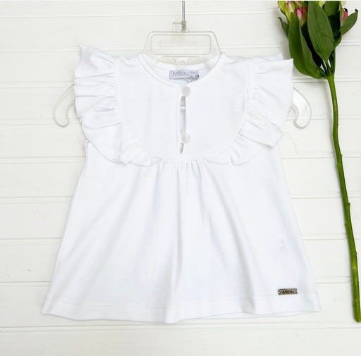 Polera niña pima blanca