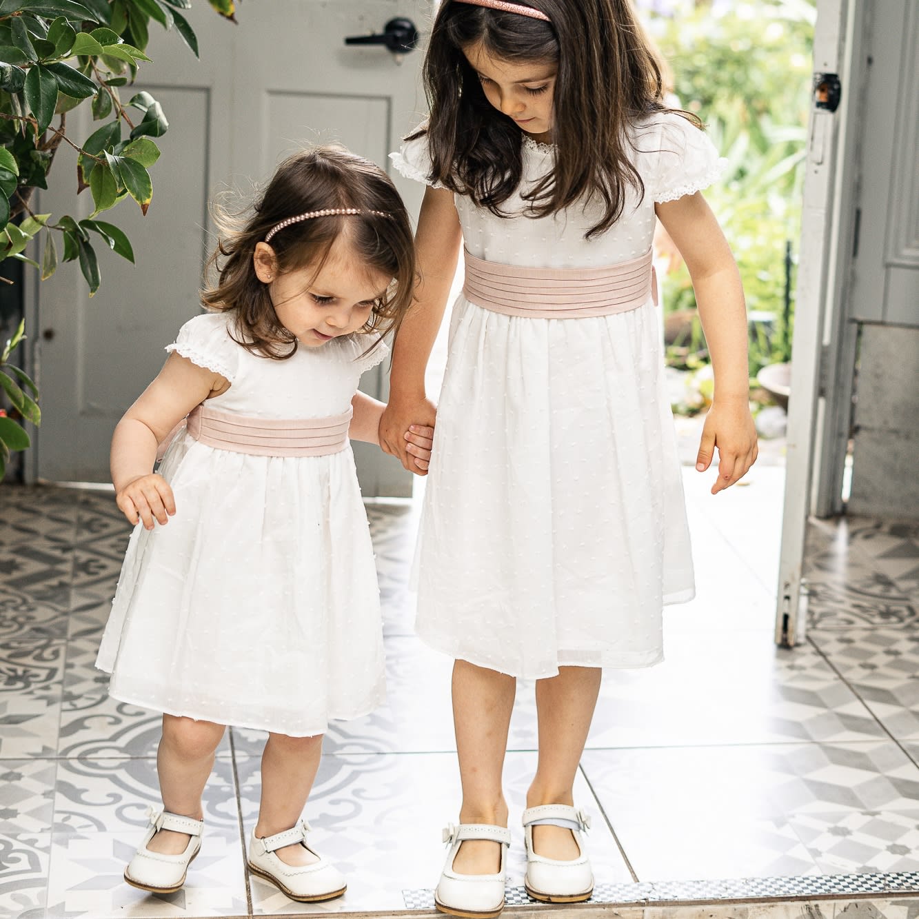 Vestido Jesu Plumeti Cinto Rosa