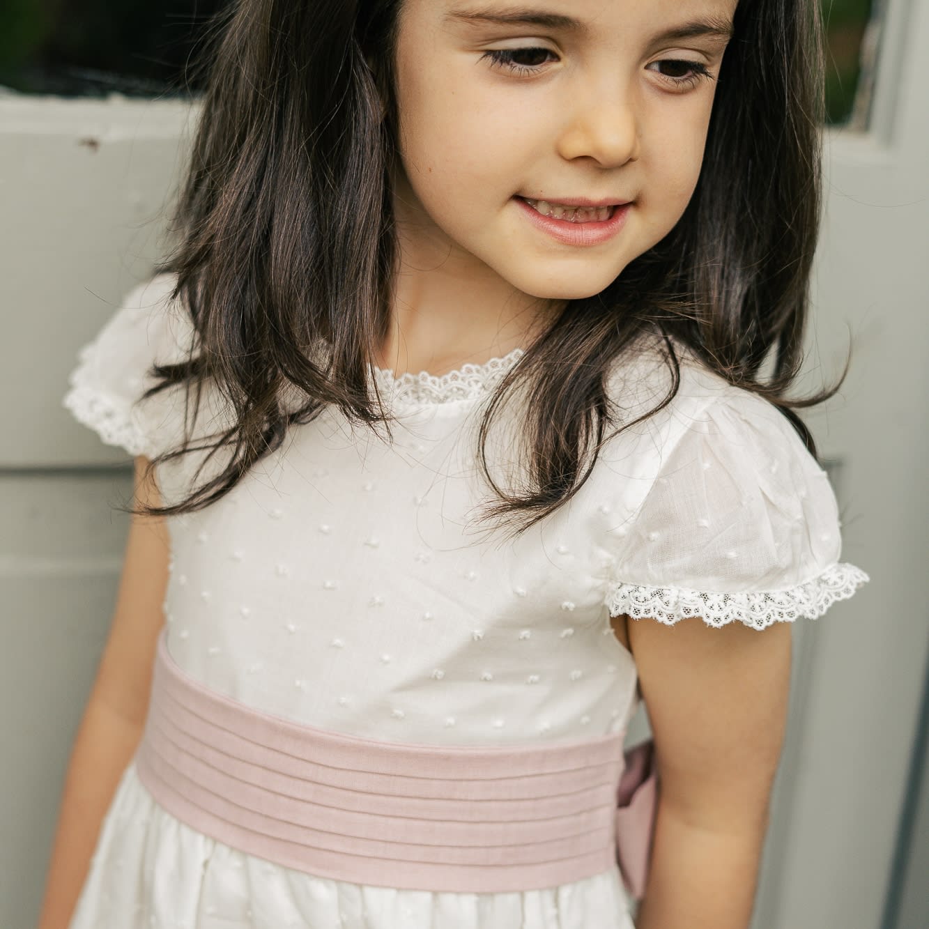 Vestido Jesu Plumeti Cinto Rosa