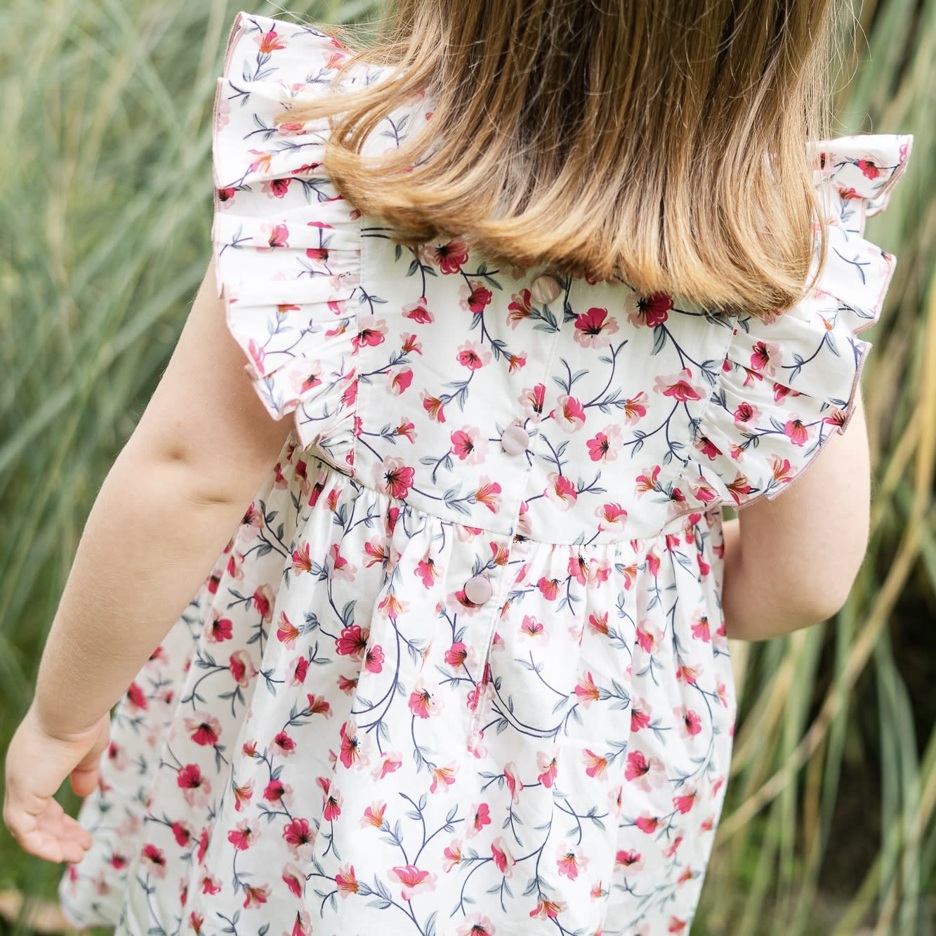 Vestido ina m/c flores rosa