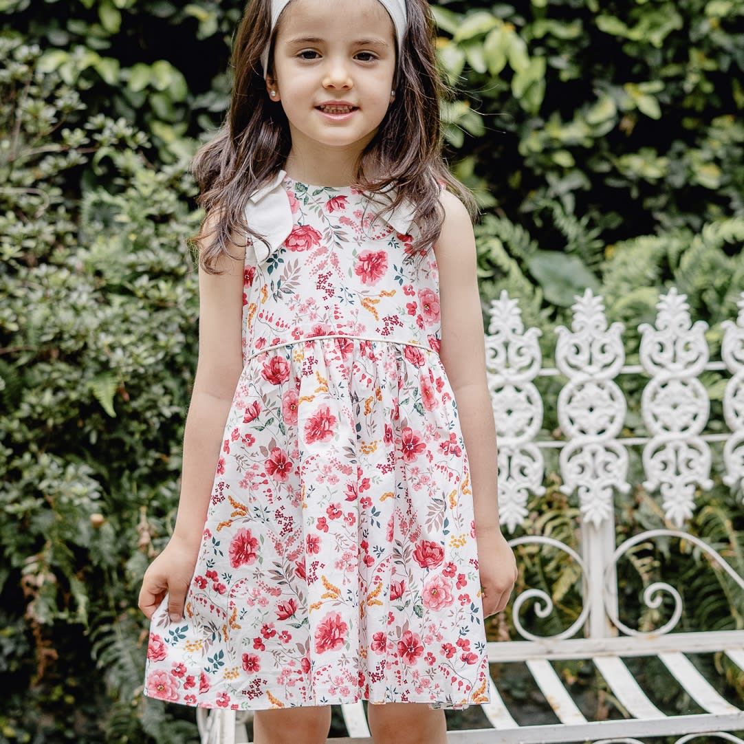 Vestido corbatita flores colores