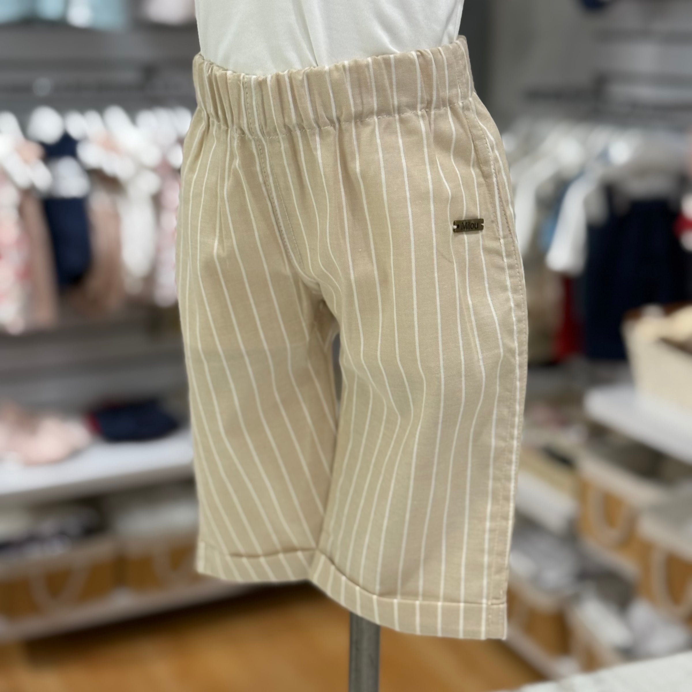 Pantalon niño rallas beige