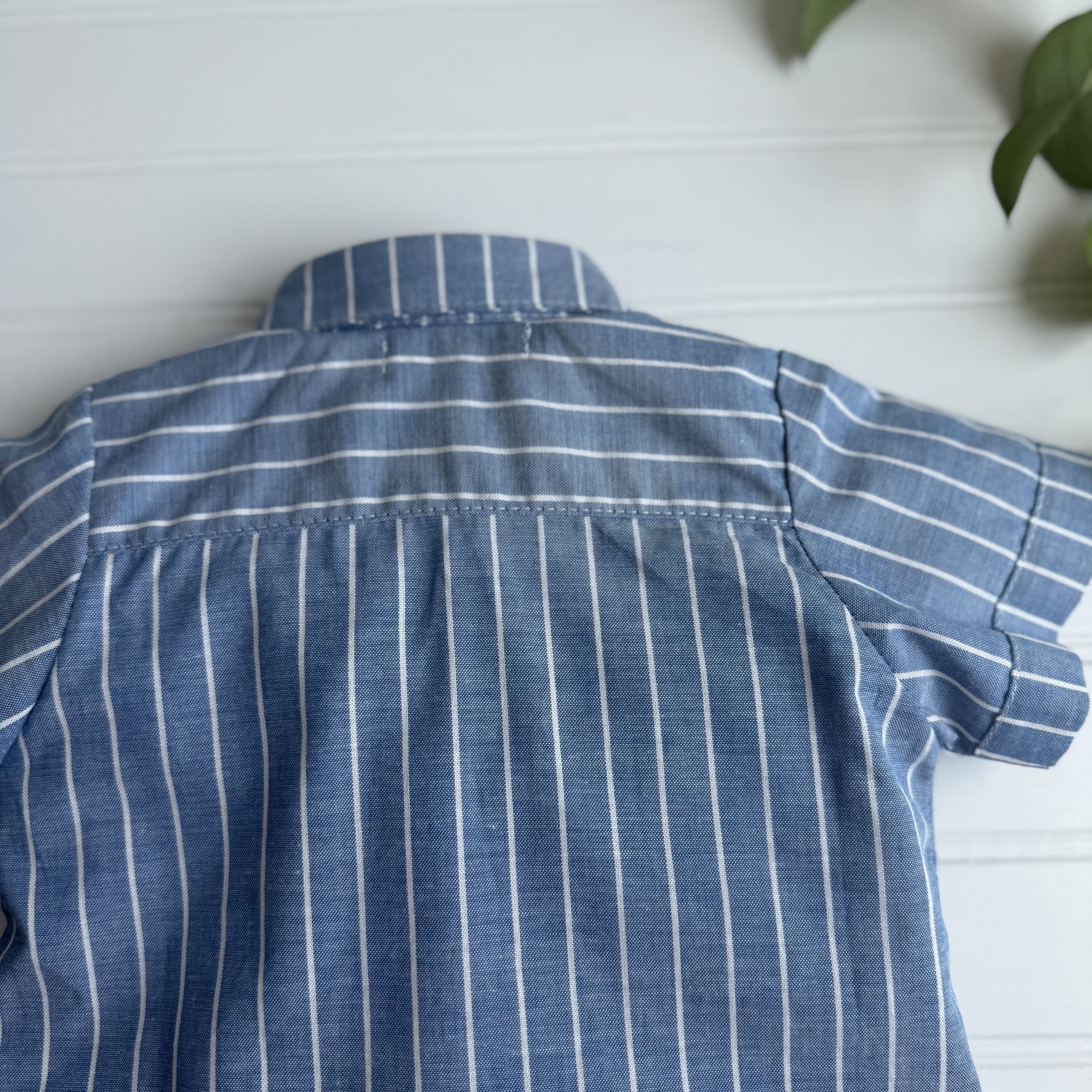 Camisa rallas azul m/corta