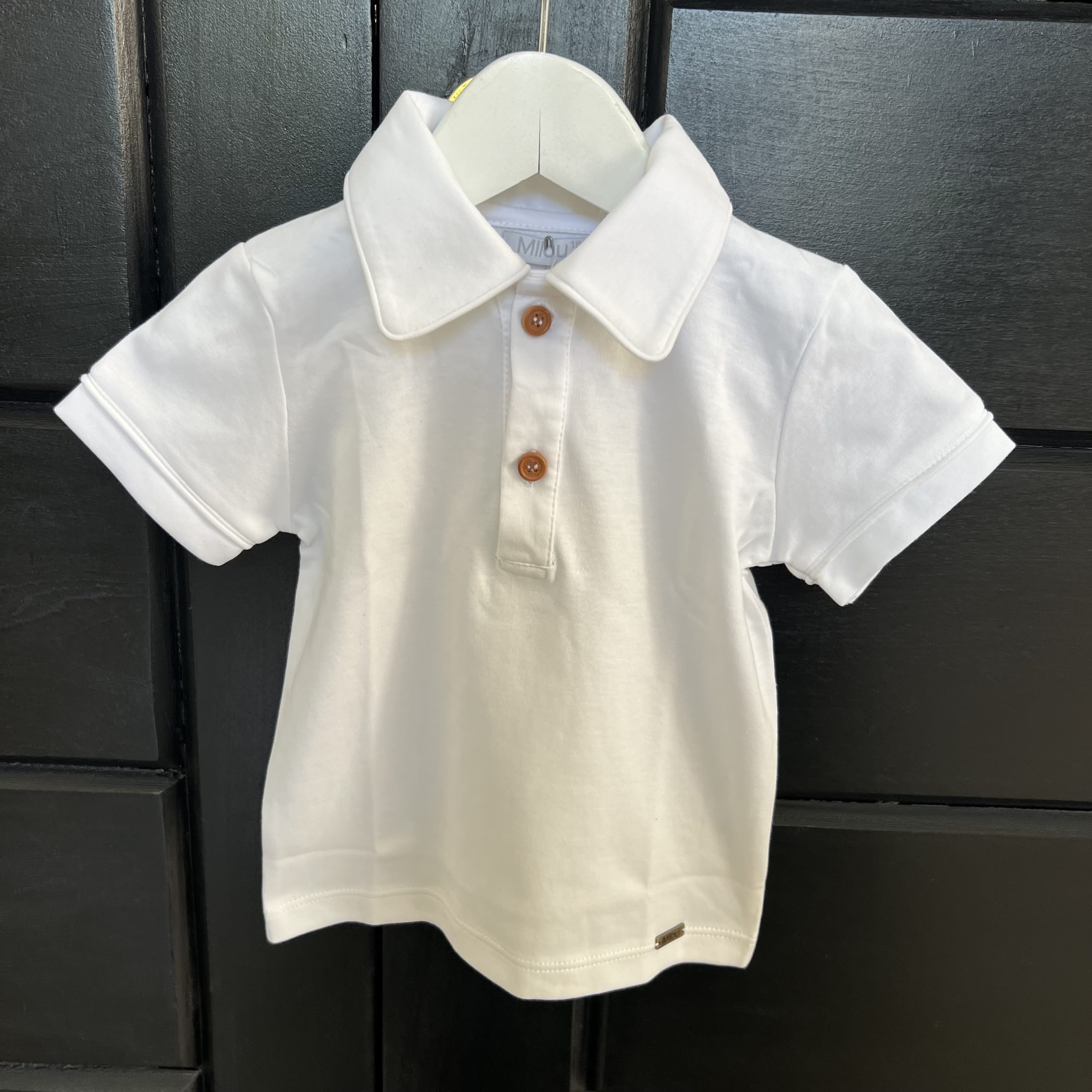 Polera Pima M/c Blanco Niño