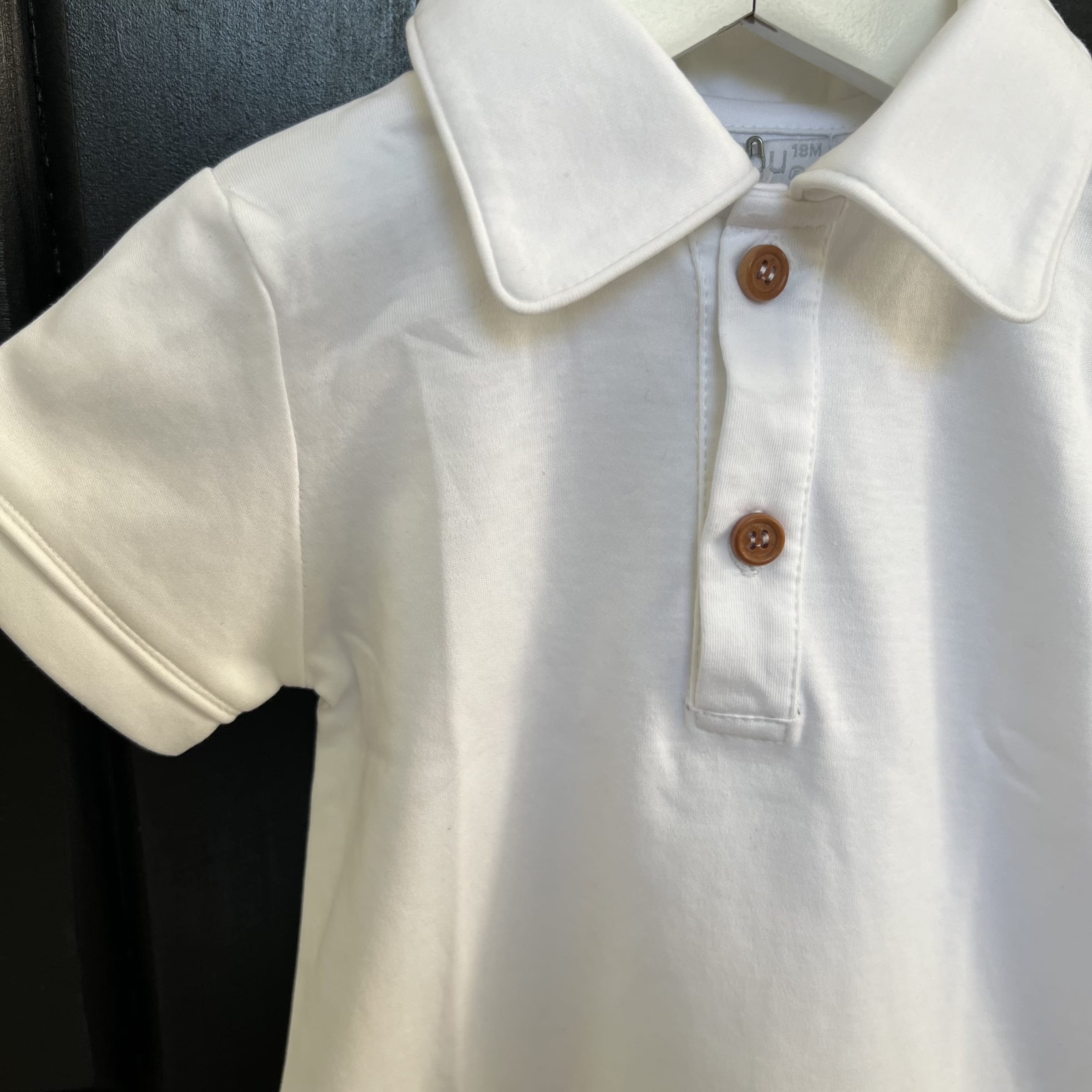 Polera Pima M/c Blanco Niño