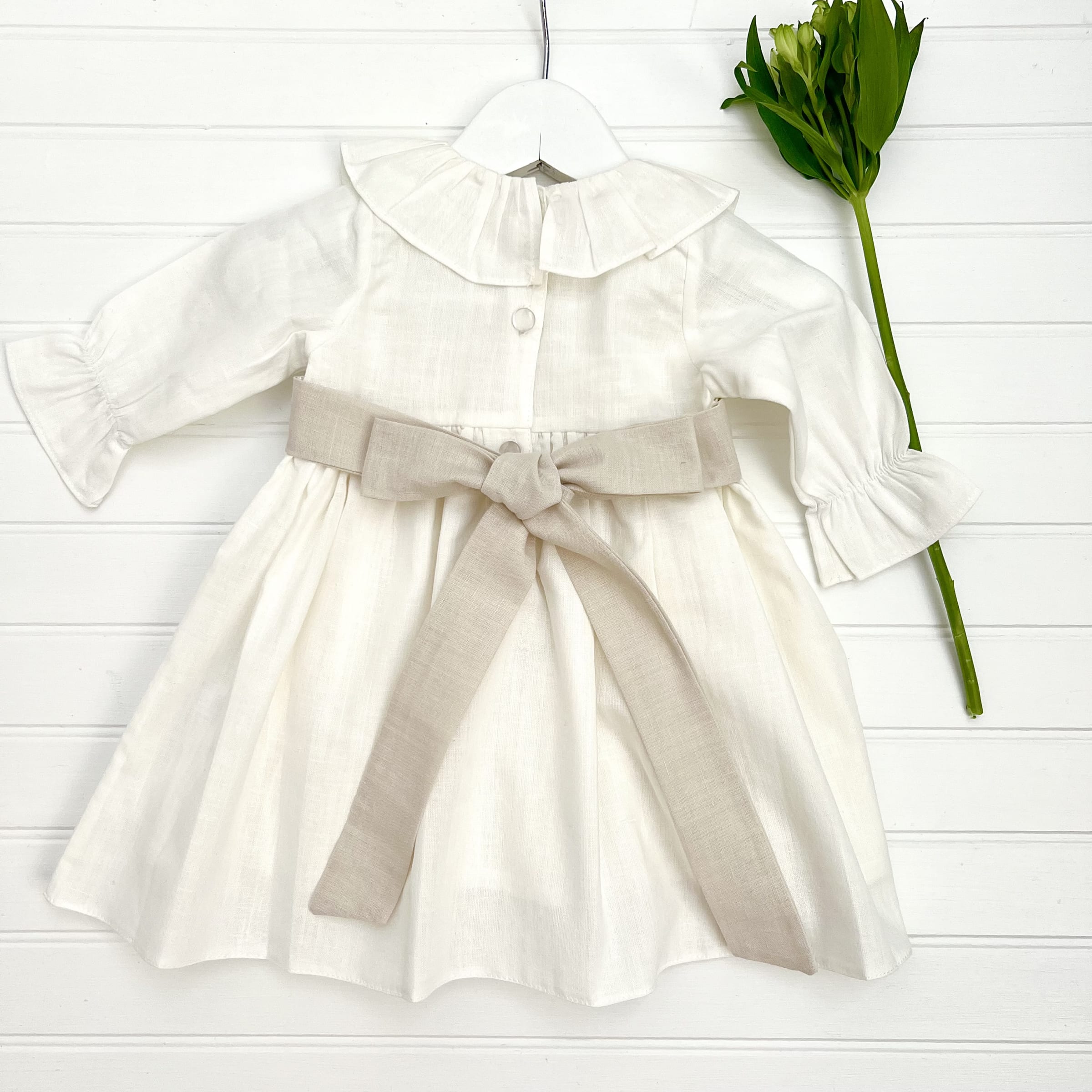 Vestido Lino Ml Cinto Arena