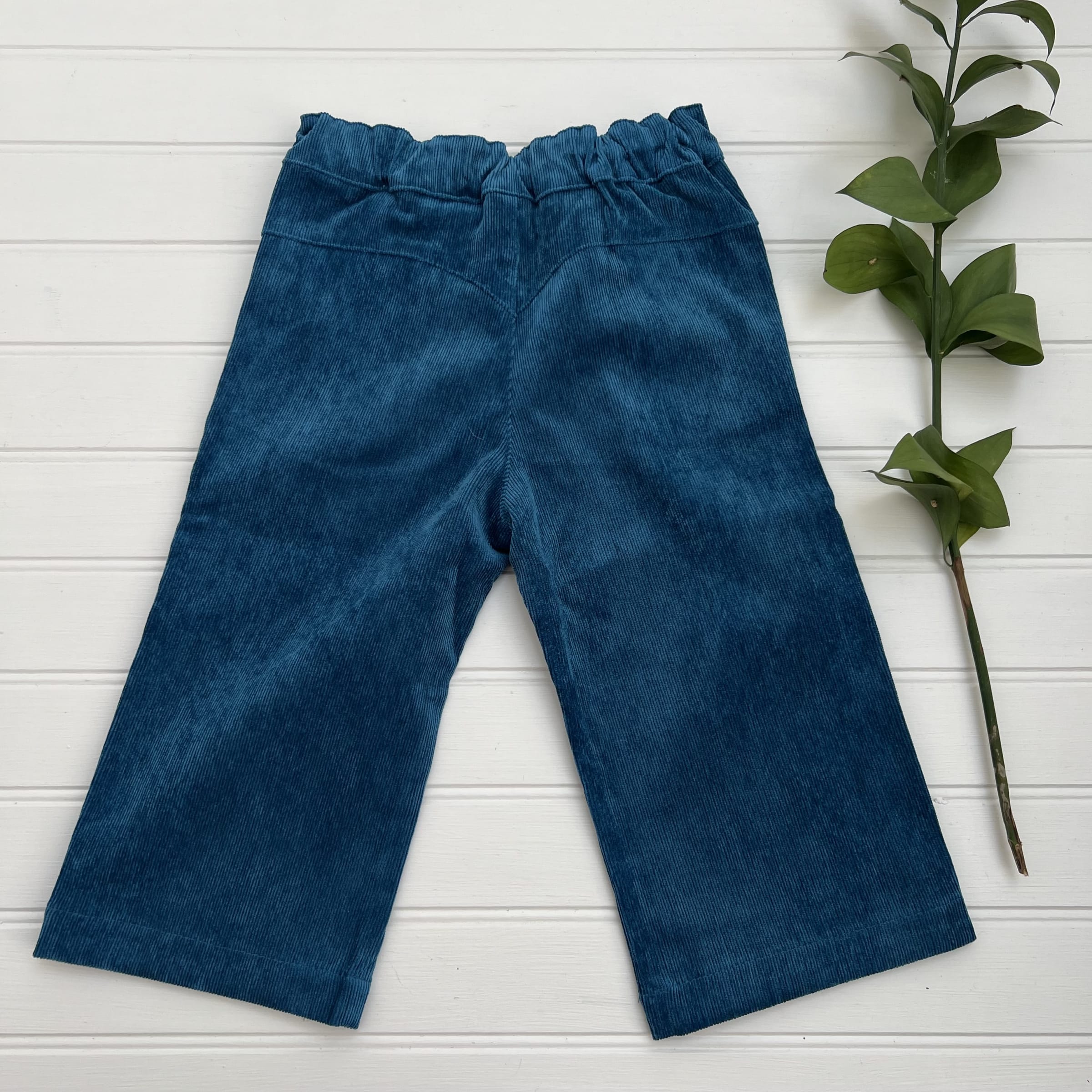 Pantalon niña cotele turquesa