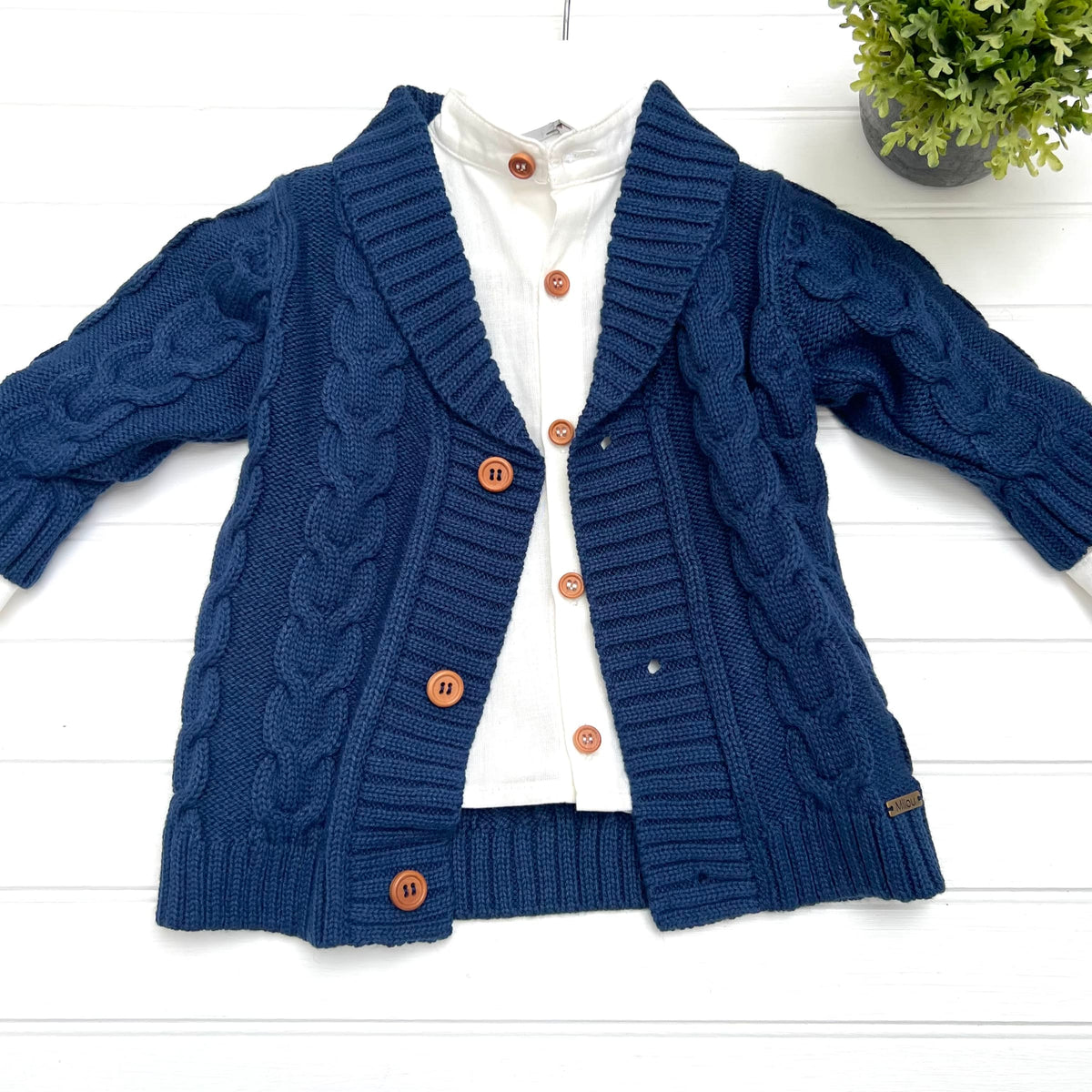 Chaleco Smocking Niño Azul