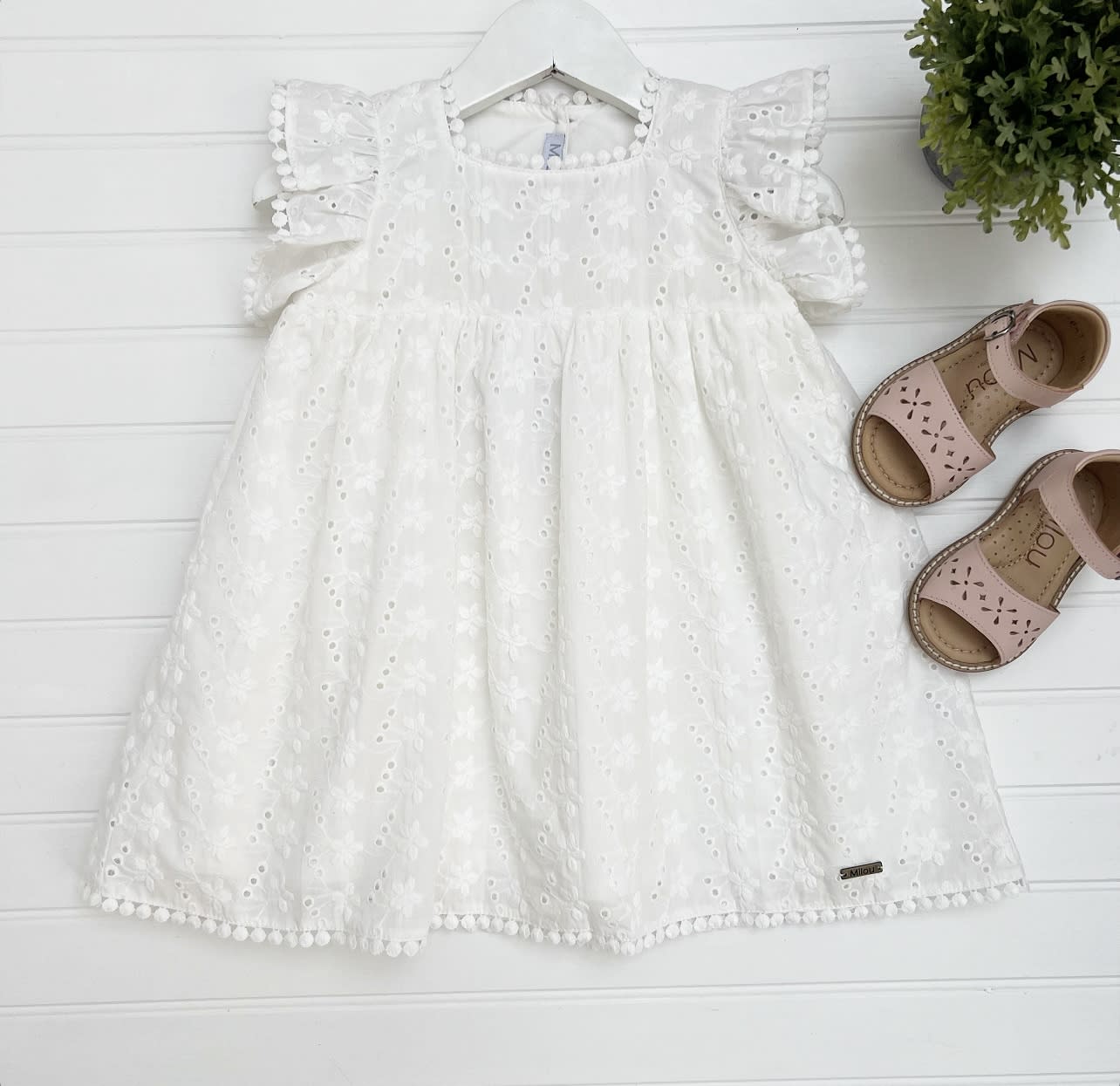 Vestido Broderie Borlas