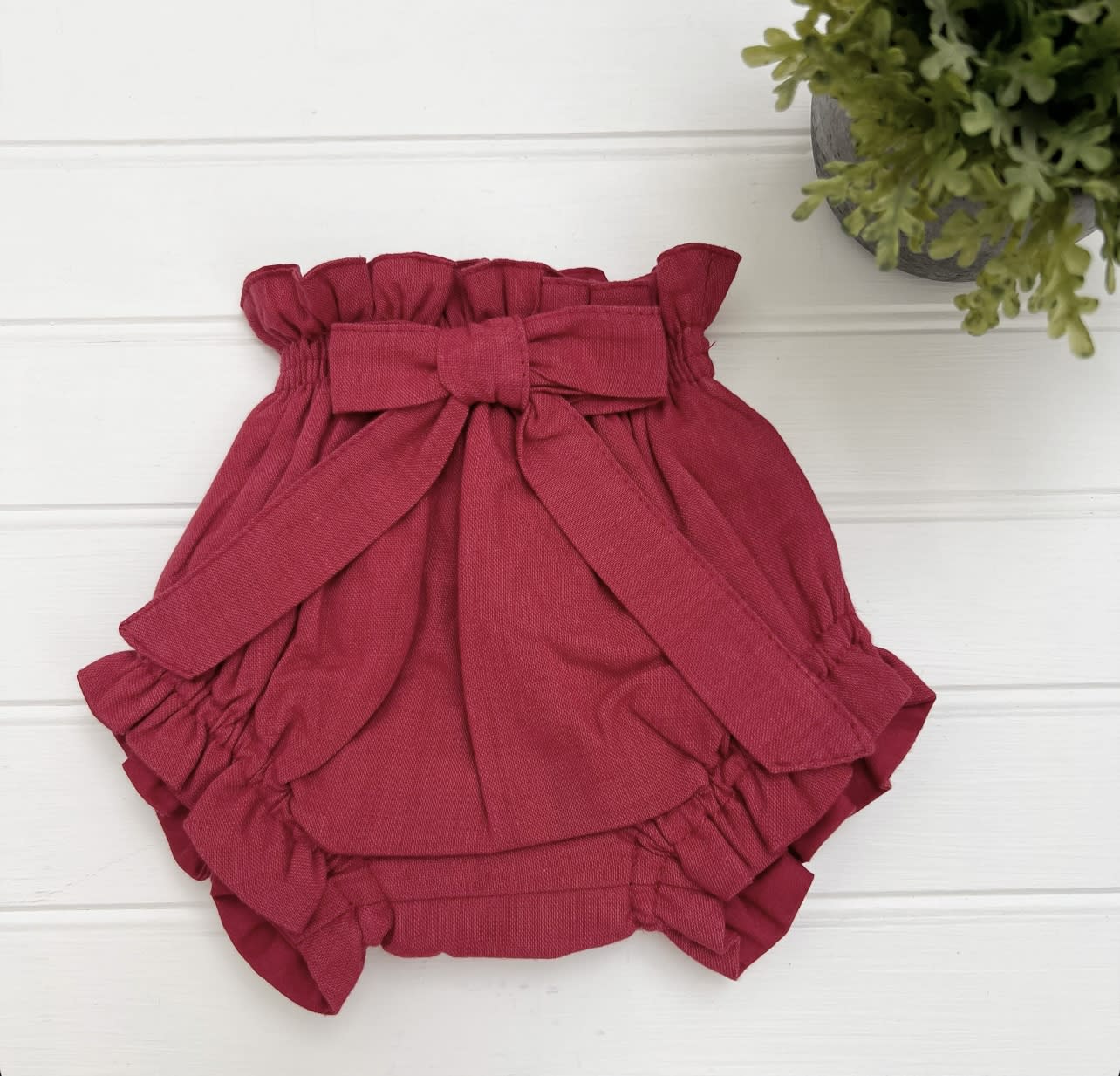 Cubrepañal lino rojo