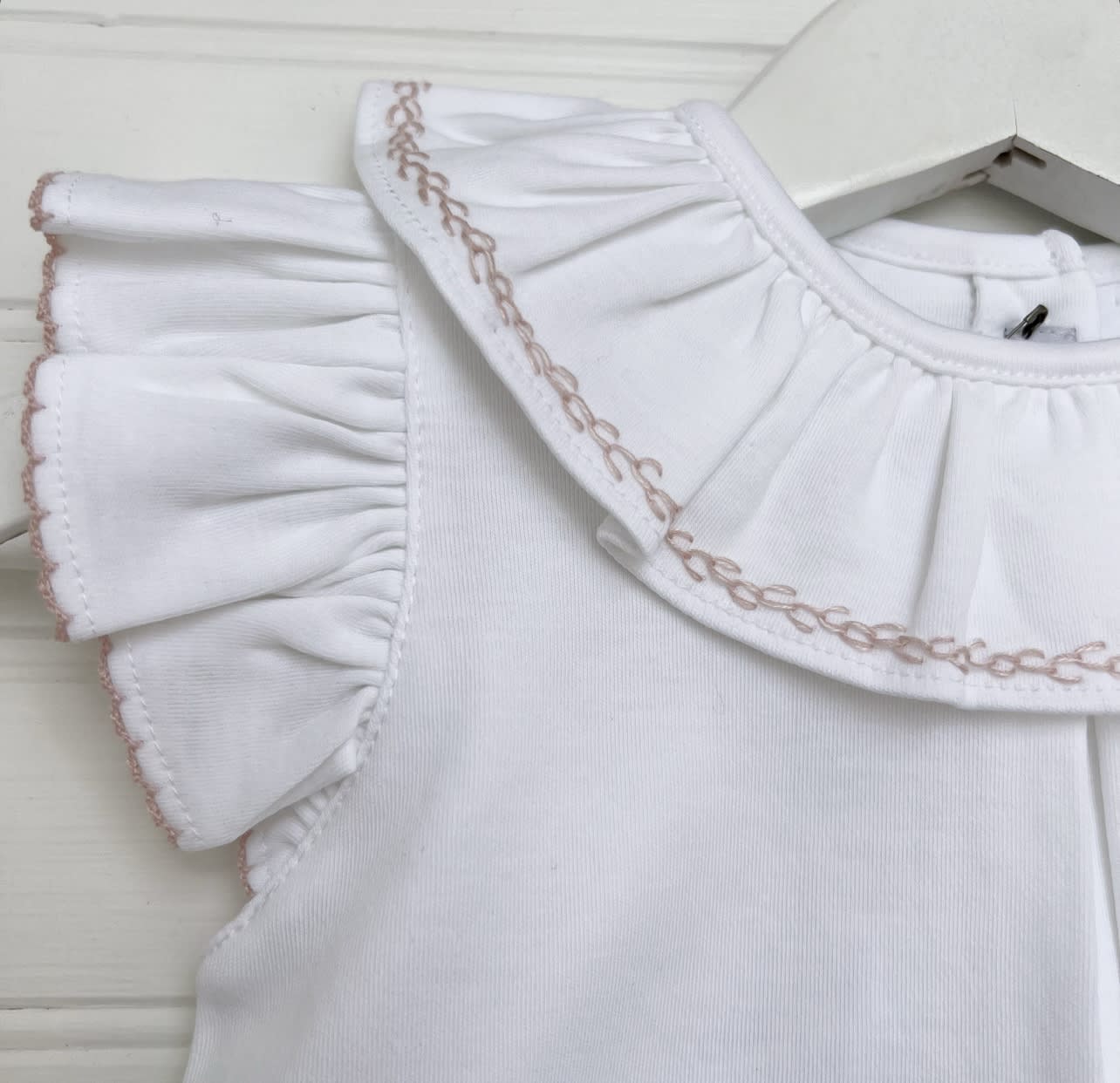 Polera bobo bordado rosa