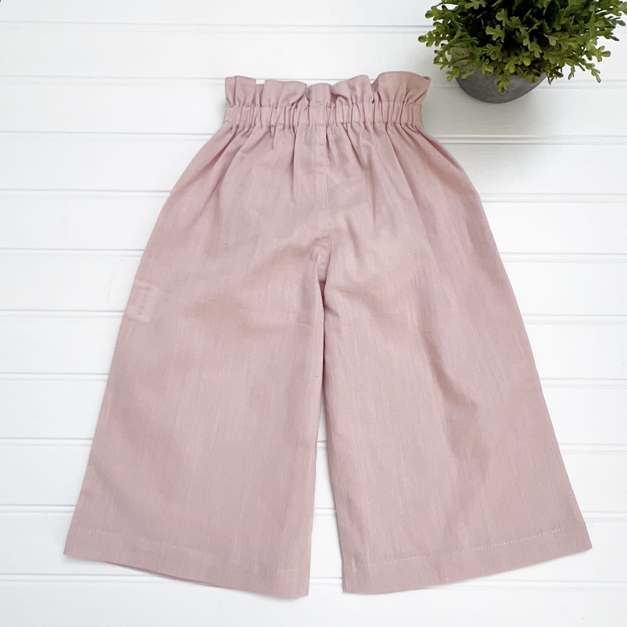 Pantalon lino niña rosa