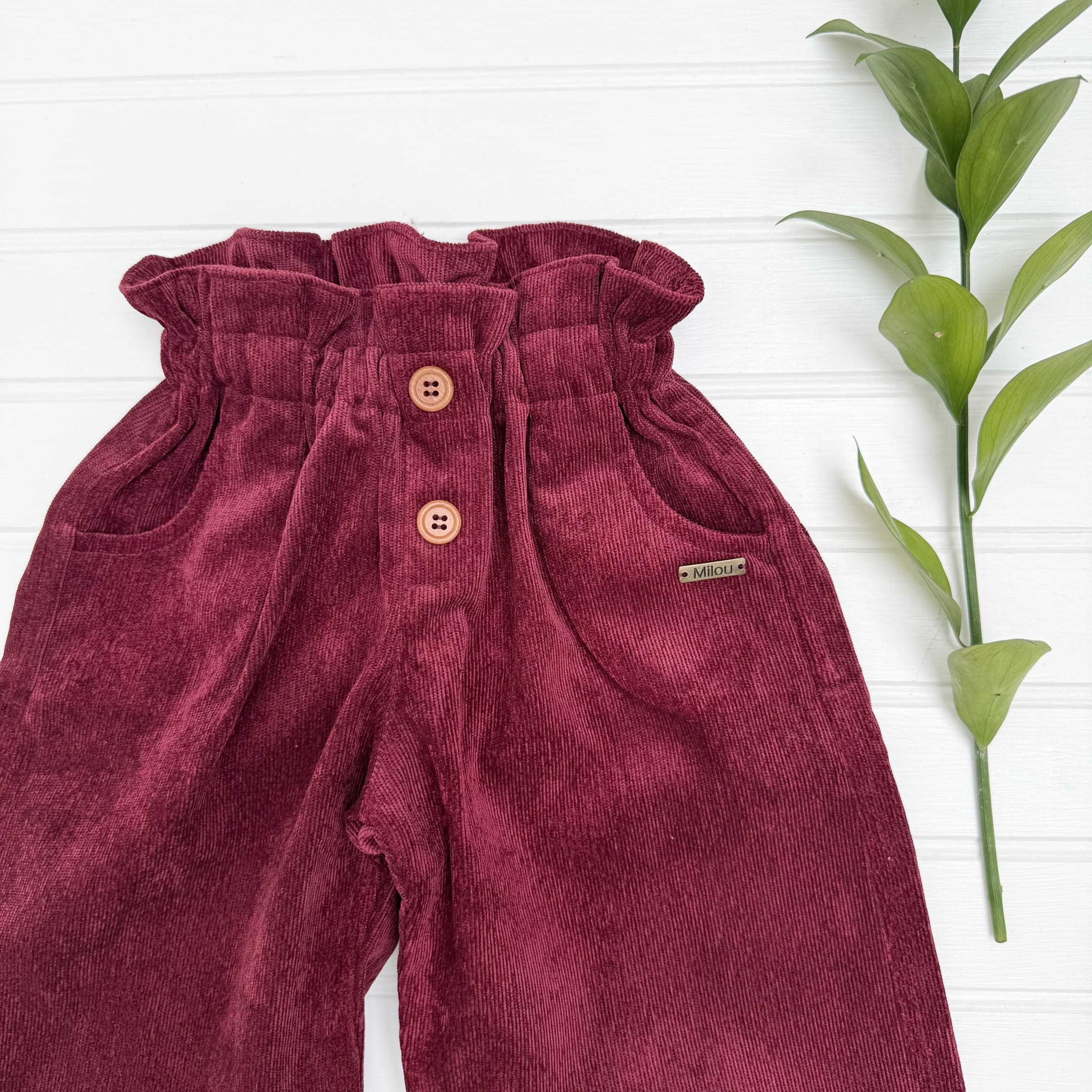 Pantalon sara burdeo
