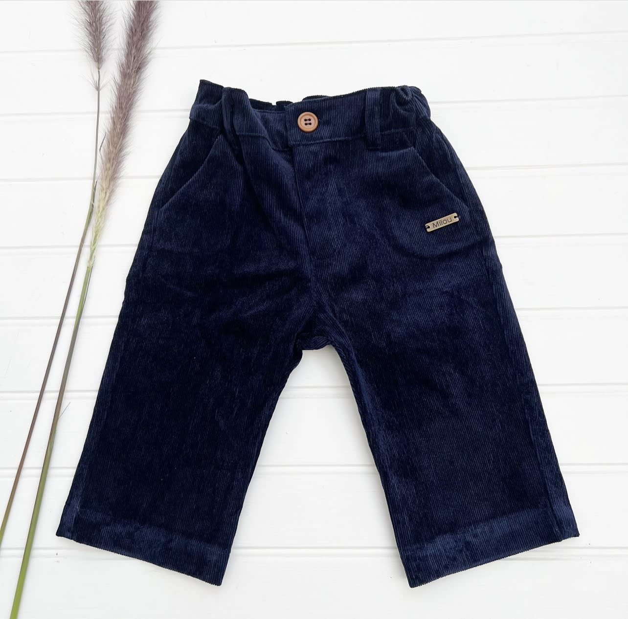 Pantalon cotele marino