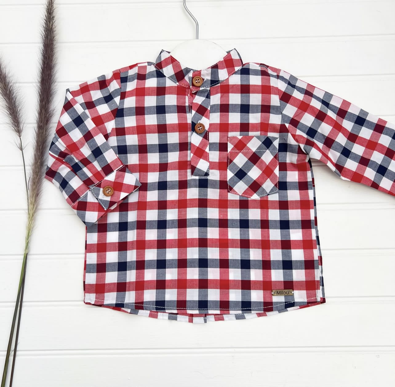 Camisa mao cuad rojo